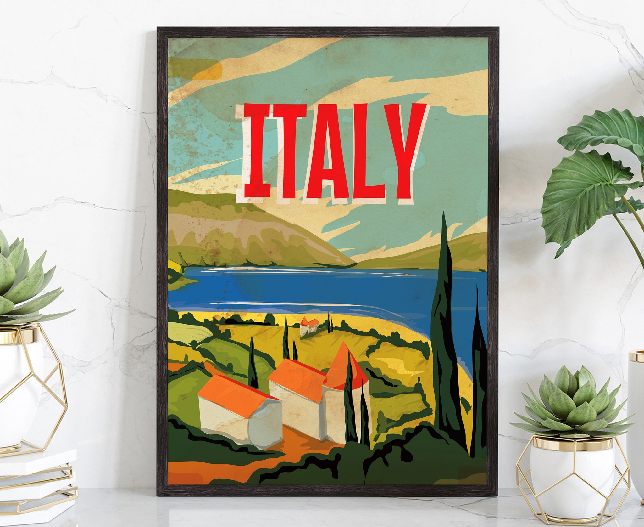 ITALY travel poster, Italy cityscape and landmark poster wall Art, Home wall art, Office wall decoration, Housewarming gifts, poster print