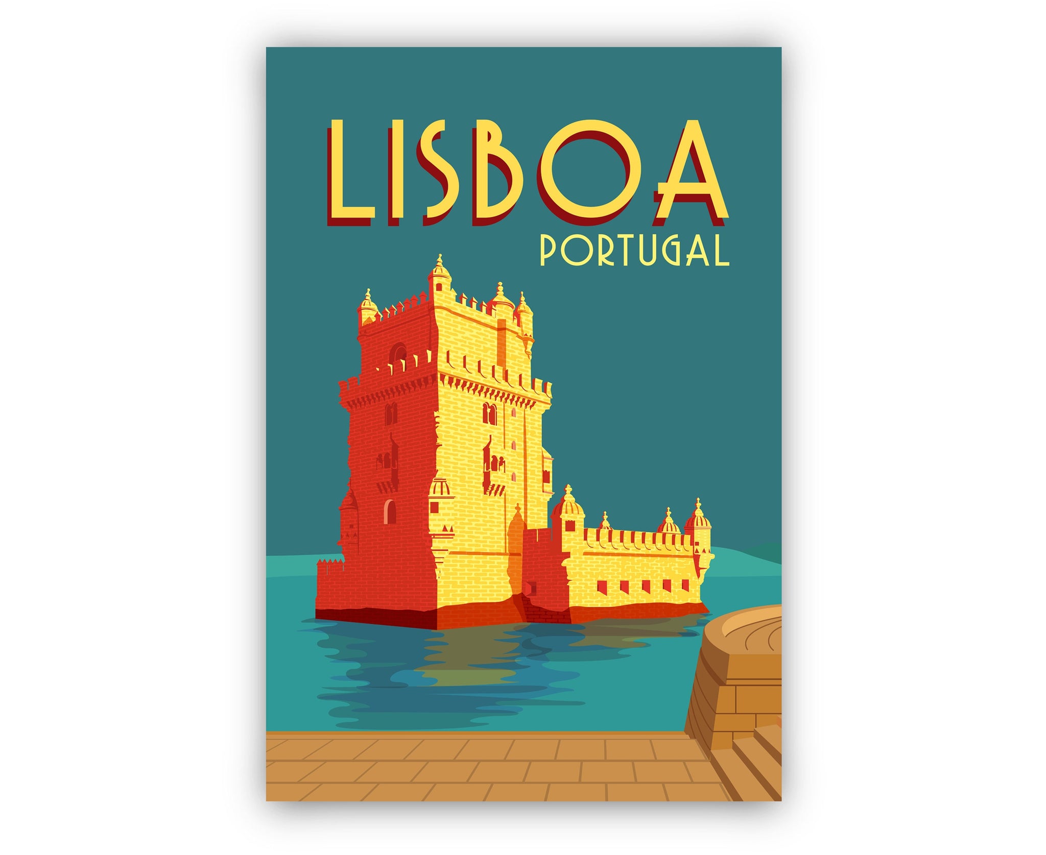 PORTUGAL travel poster, Lisboa Portugal cityscape and landmark poster wall art, Home wall art, Office wall Decoration, Lisboa poster print