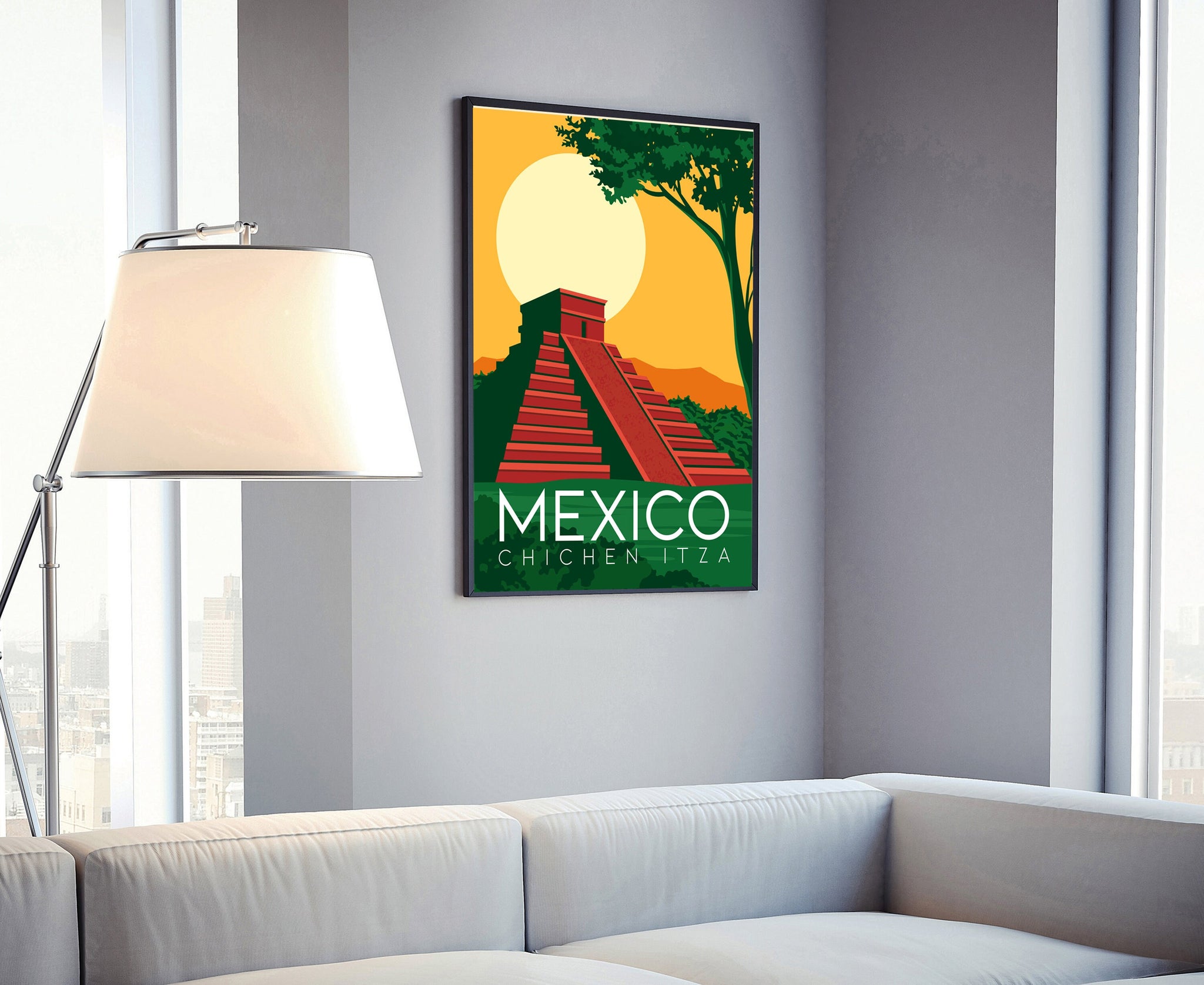 MEXICO travel poster, Mexico cityscape poster, Landmark poster wall art, Home wall art, Office wall decoration, Birthday gift