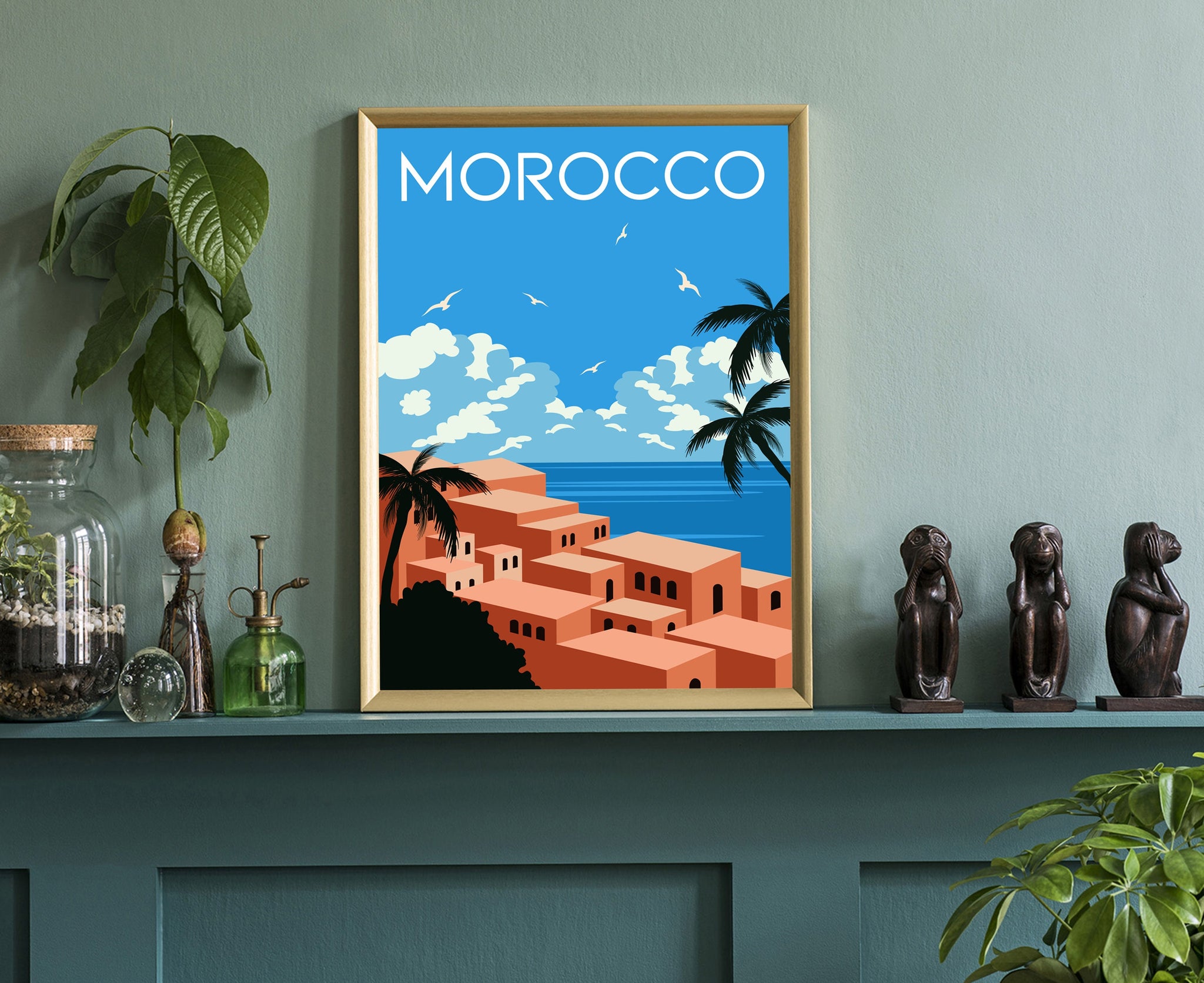 MOROCCO travel poster, Morocco cityscape and landmark poster wall art, Home wall art poster print, Office wall decoration, Vintage posters