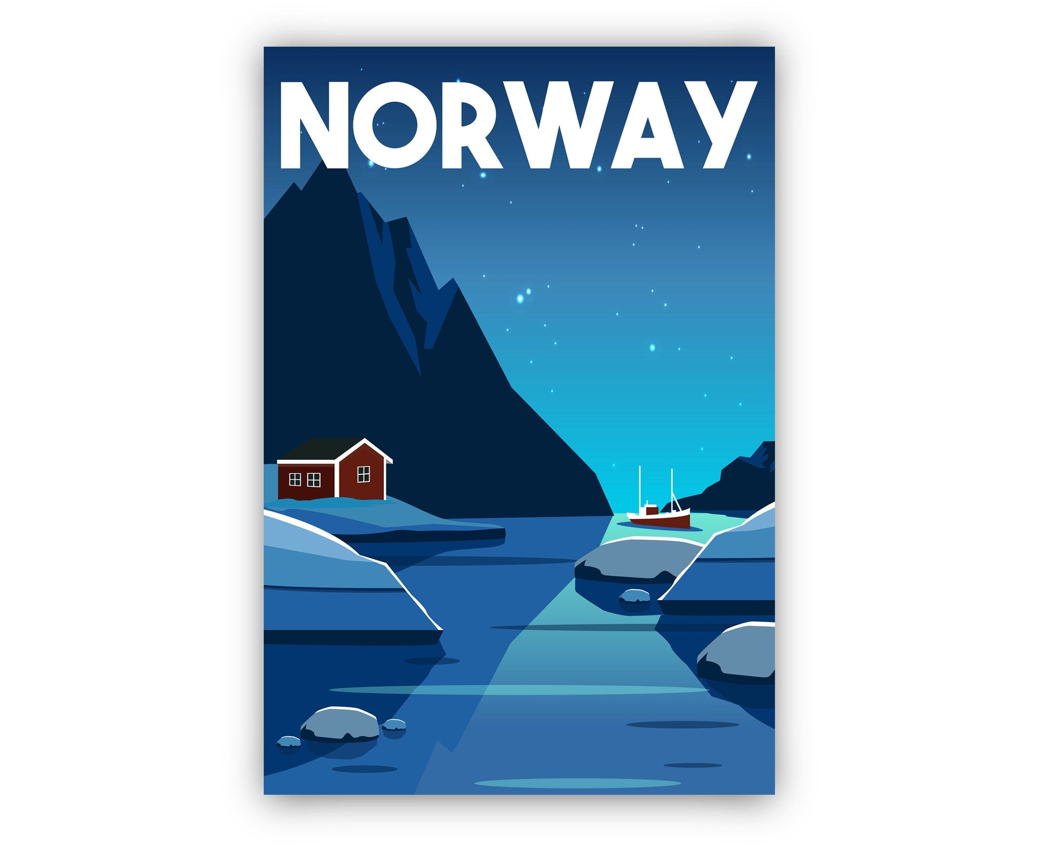 NORWAY TRAVEL POSTER, Norway Cityscape and Landmark Poster Wall Art, Home Wall Art, Office Wall Decor
