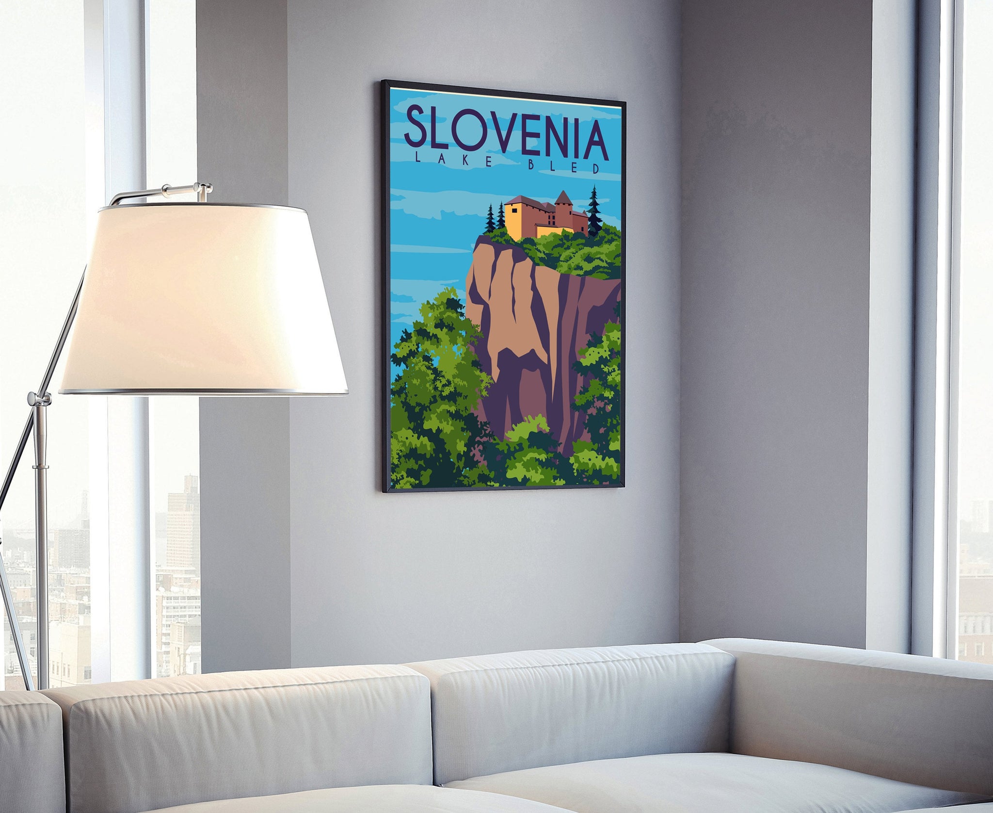 SLOVENIA travel poster, Slovenia cityscape and landmark poster wall art, Home wall art, Office wall decoration, Housewarming poster gift,