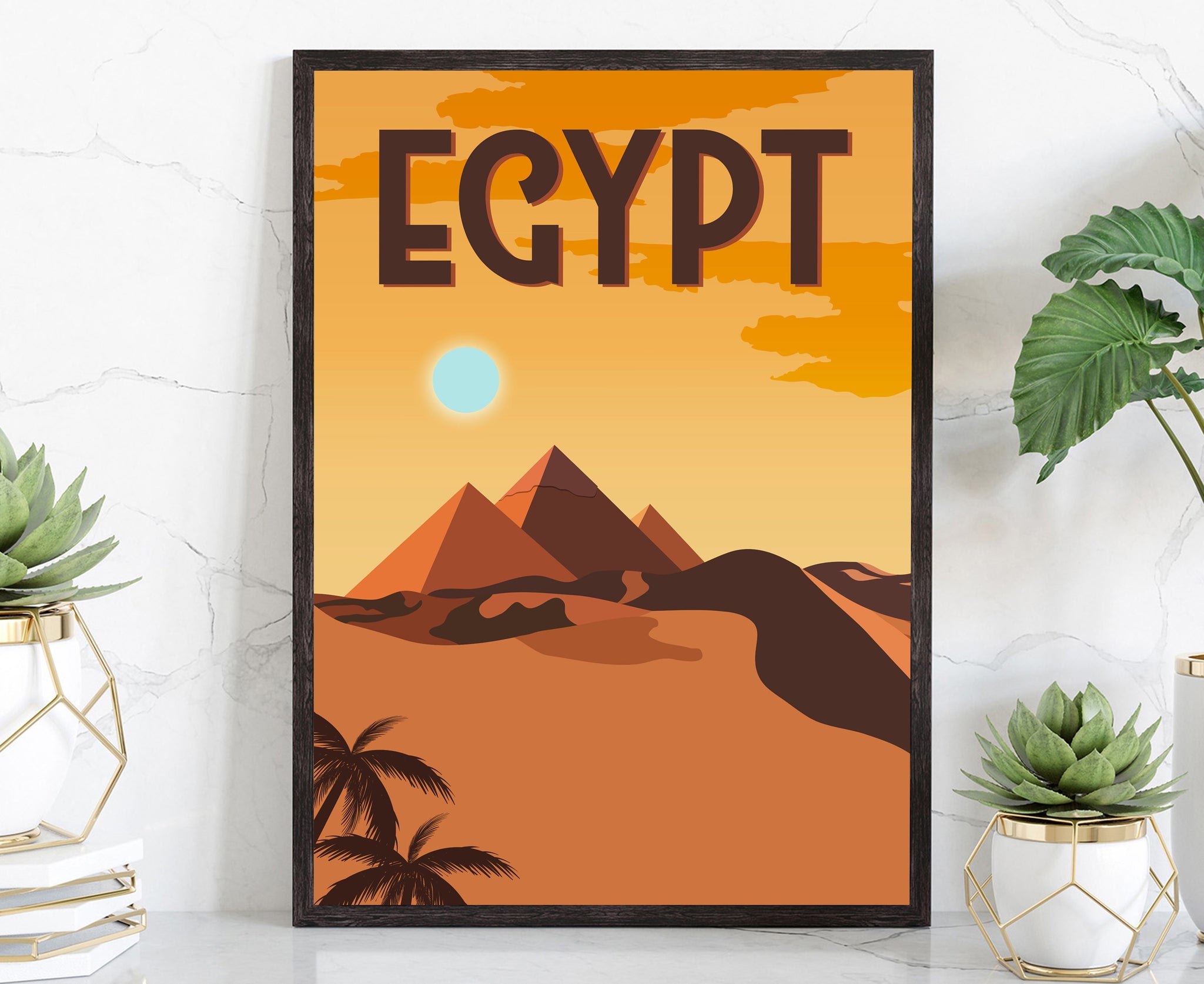 EGYPT travel poster, Egypt cityscape and landmark poster wall art, Home wall art, EGYPT retro style travel Poster Print