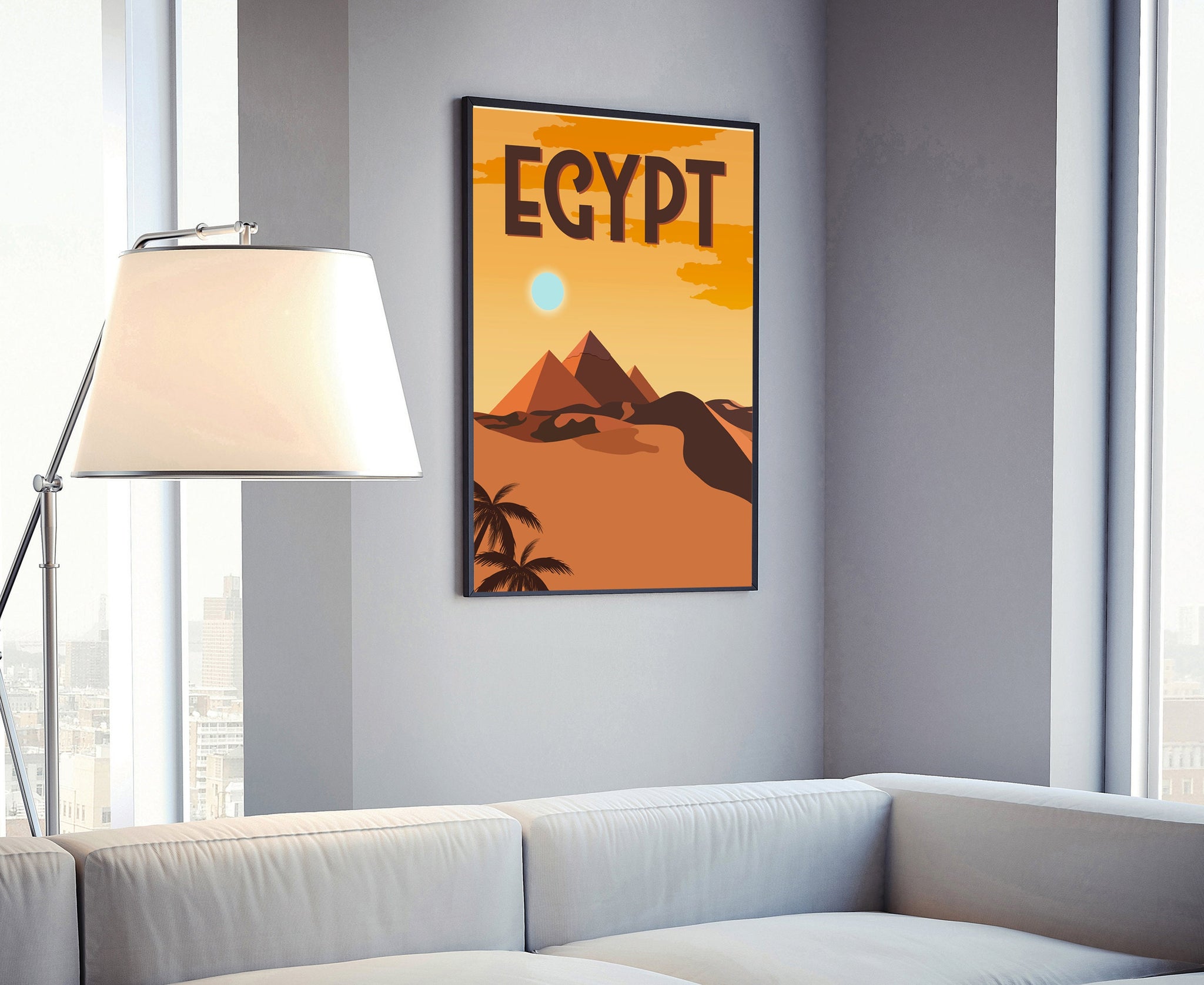 EGYPT travel poster, Egypt cityscape and landmark poster wall art, Home wall art, EGYPT retro style travel Poster Print