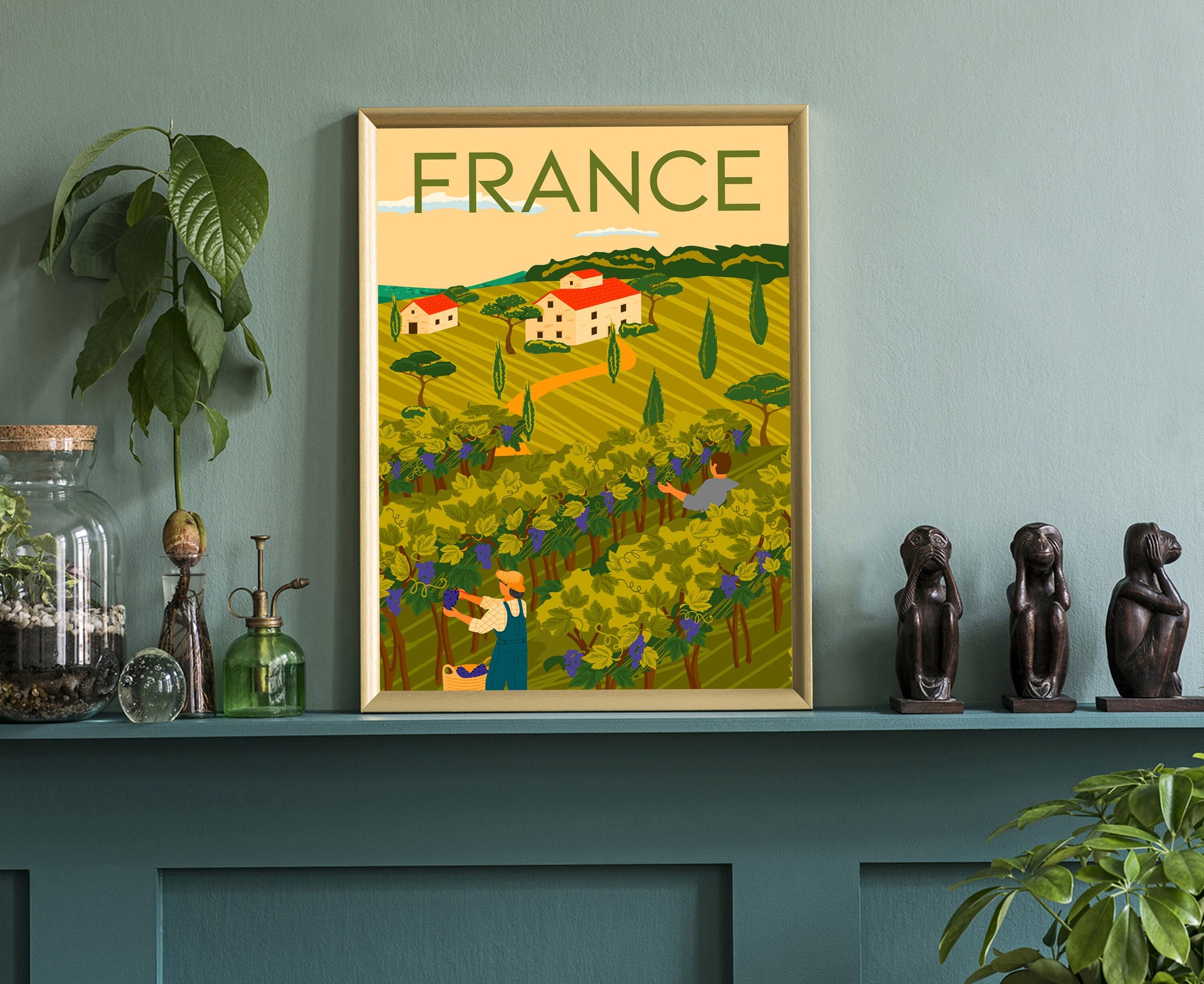 FRANCE Travel Poster, FRANCE Garden Cityscape and Landmark Poster Wall Art, Home Wall Art, Office Wall Decor
