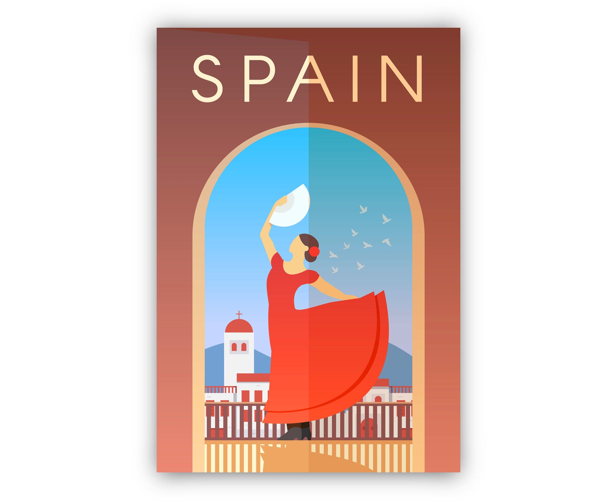 SPAIN travel poster, Spain cityscape poster, Spain landmark poster wall art, Home wall art, Office wall decoration, Birthday gift