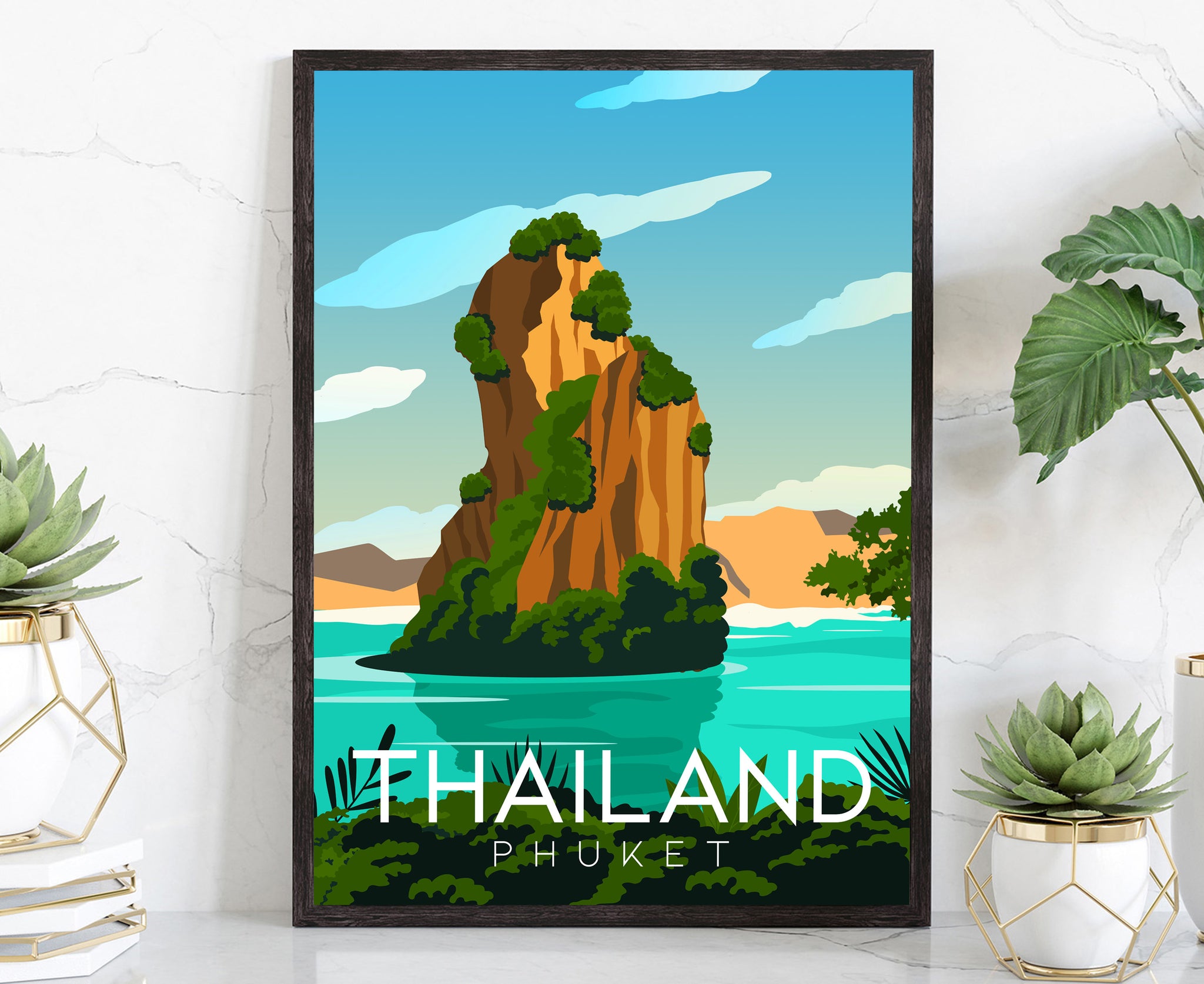 THAILAND travel poster, Thailand cityscape and landmark poster wall art, Home wall art, Office wall decoration, Housewarming Christmas gift