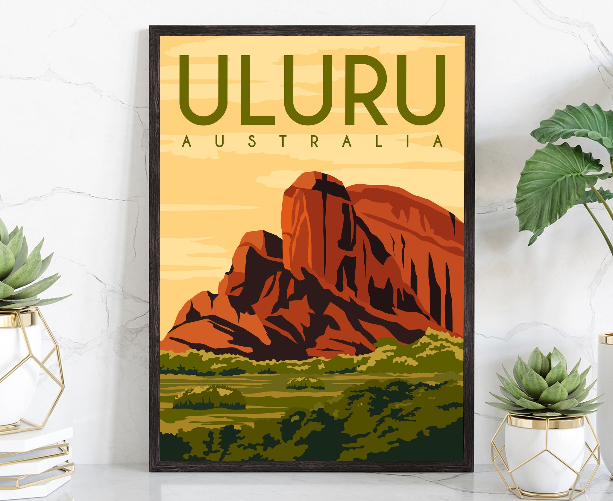 AUSTRALIA ULURU travel poster, Uluru Australia cityscape poster, Uluru landmark poster wall art, Home wall art, Office wall decoration