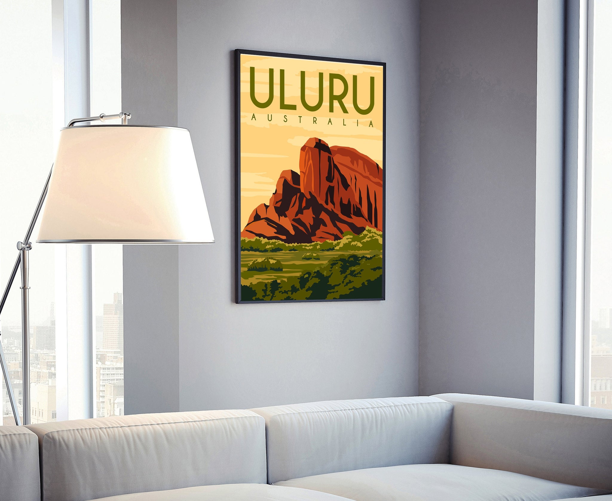AUSTRALIA ULURU travel poster, Uluru Australia cityscape poster, Uluru landmark poster wall art, Home wall art, Office wall decoration