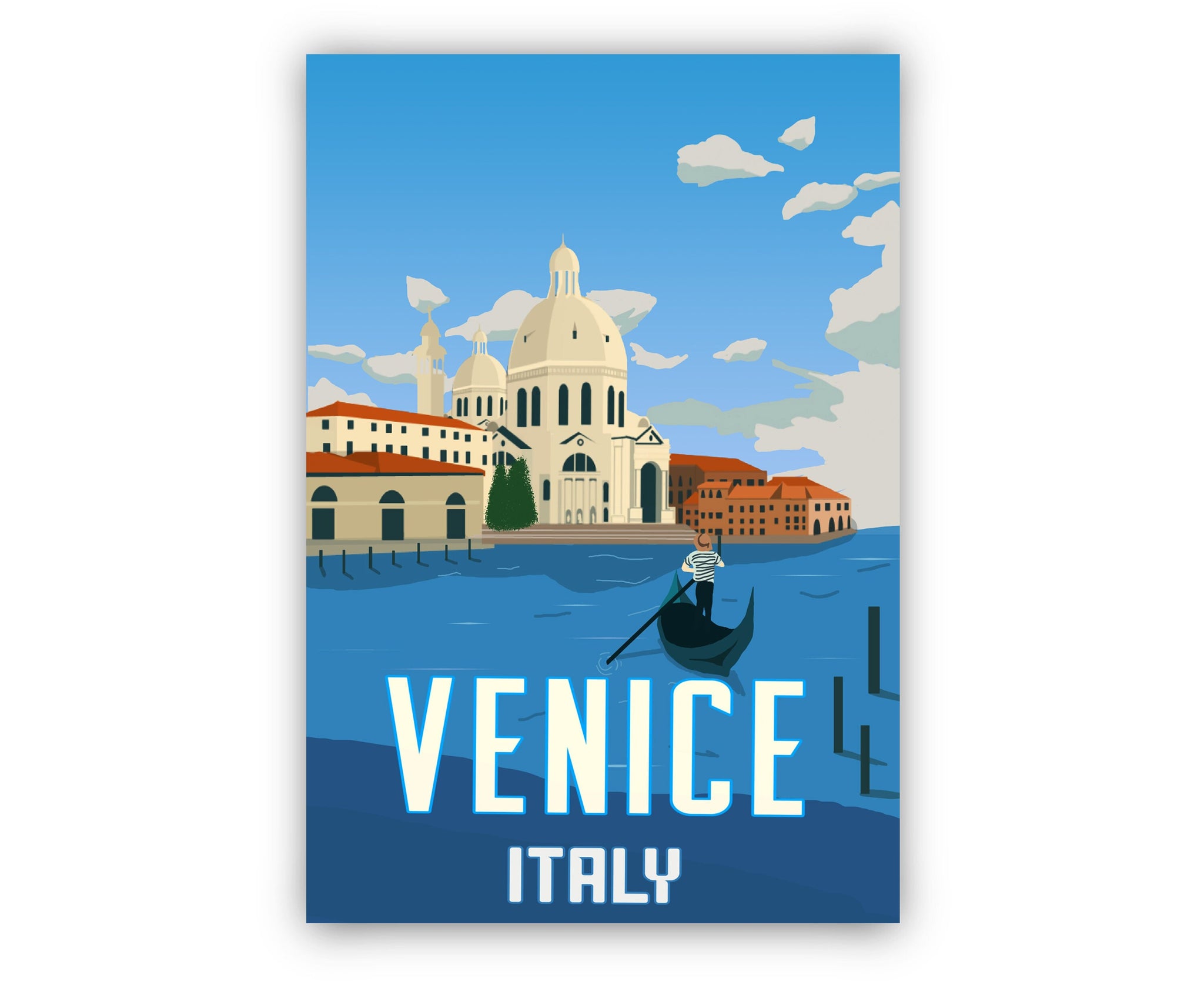 VENICE TRAVEL POSTER, Venice cityscape and landmark poster wall art, Home wall art, Office wall decoration, Italy Venice poster print