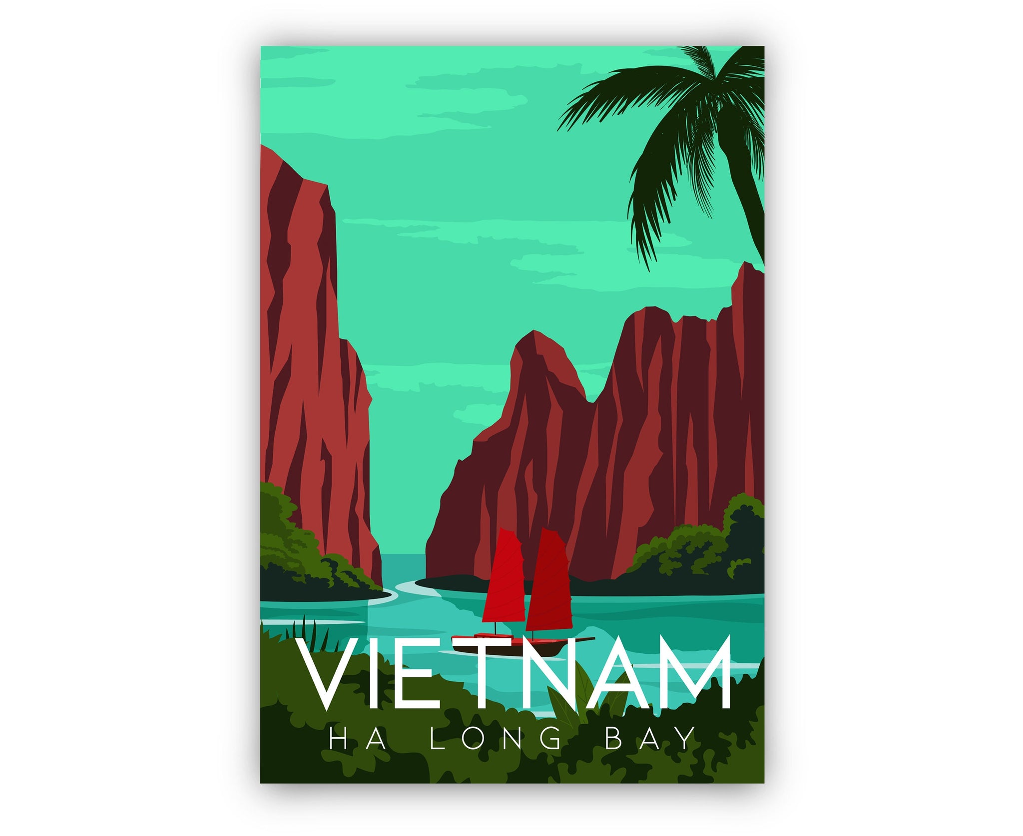 VIETNAM travel poster, Vietnam cityscape poster print, Vietnam landmark poster wall artwork, Home wall art, Office wall decorations