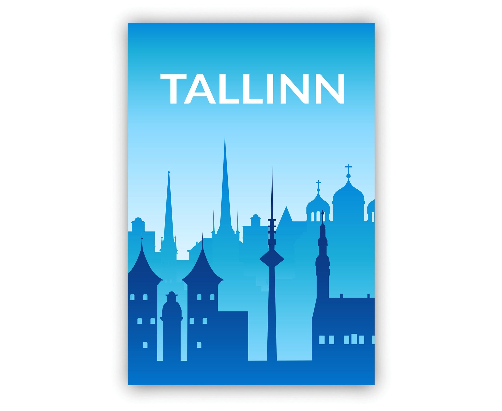 Solid Color World City Poster, Estonia Tallinn Solid Color Modern Poster Print, Tallinn Modern City Poster, Office and Home Wall Decoration