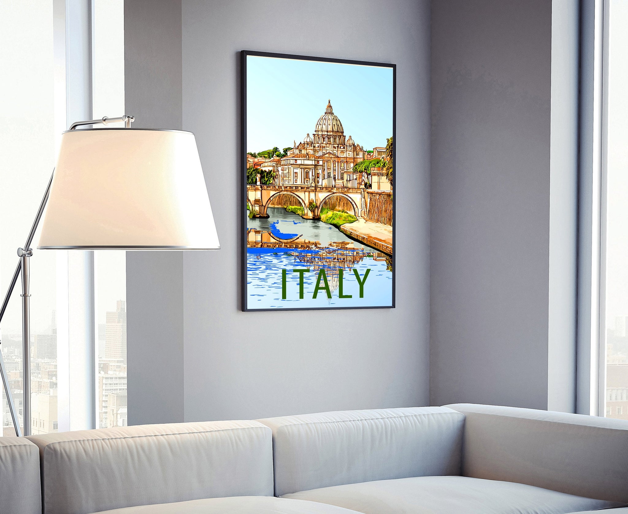 ITALY travel poster, Italy cityscape poster print, Italy landmark poster wall decoration, Home wall art, Office wall decoration