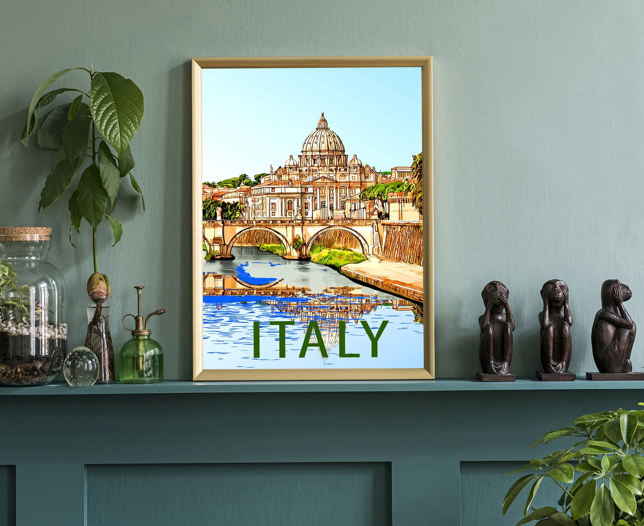 ITALY travel poster, Italy cityscape poster print, Italy landmark poster wall decoration, Home wall art, Office wall decoration