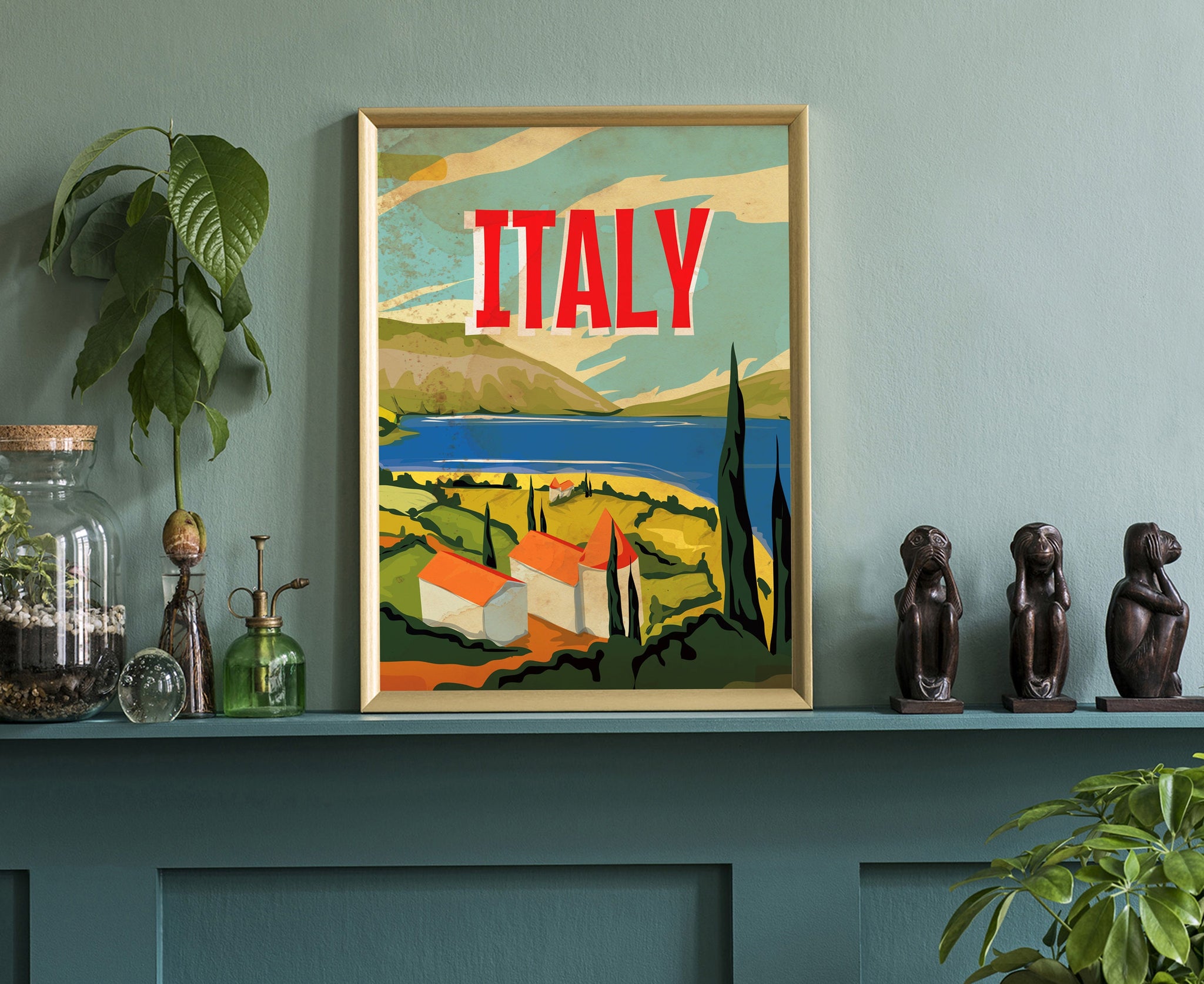 ITALY travel poster, Italy cityscape and landmark poster wall Art, Home wall art, Office wall decoration, Housewarming gifts, poster print