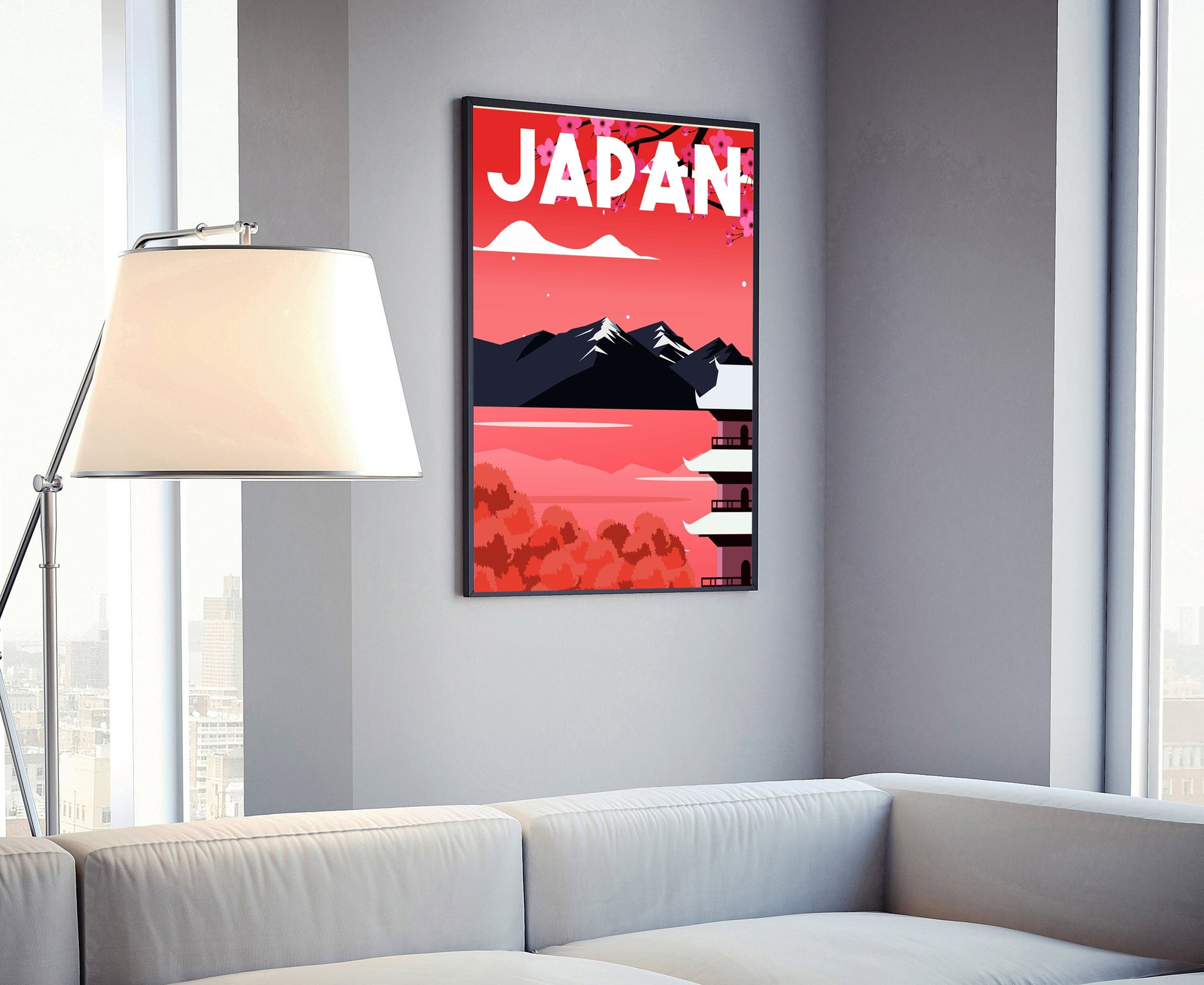 JAPAN travel poster, Japan cityscape poster print, Japan landmark Poster wall art, Home wall art, Office wall decoration, Housewarming gift