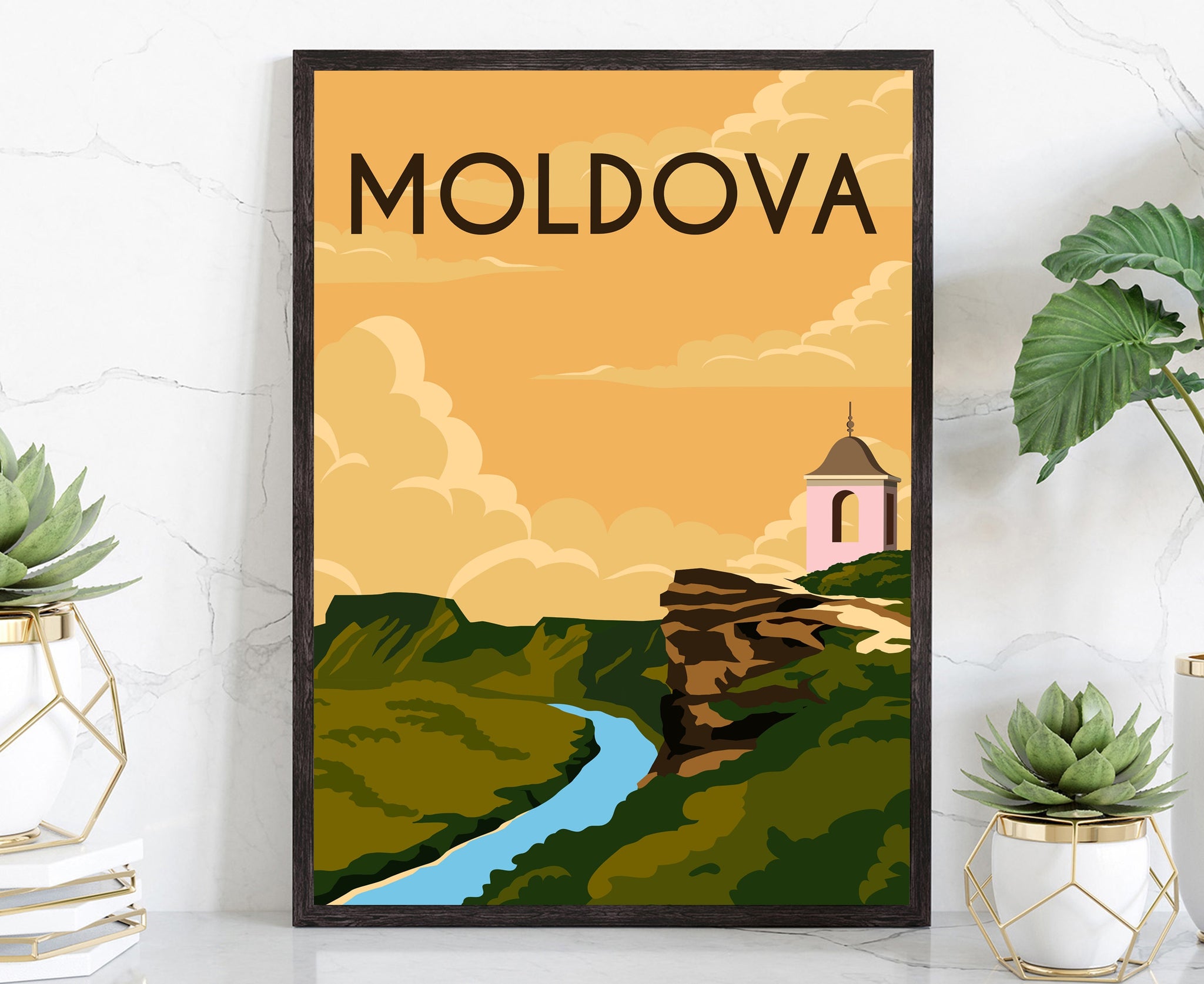 MOLDOVA travel poster, Moldova cityscape and landmark poster wall art, Housewarming gift, Office wall decoration, Moldova retro poster print