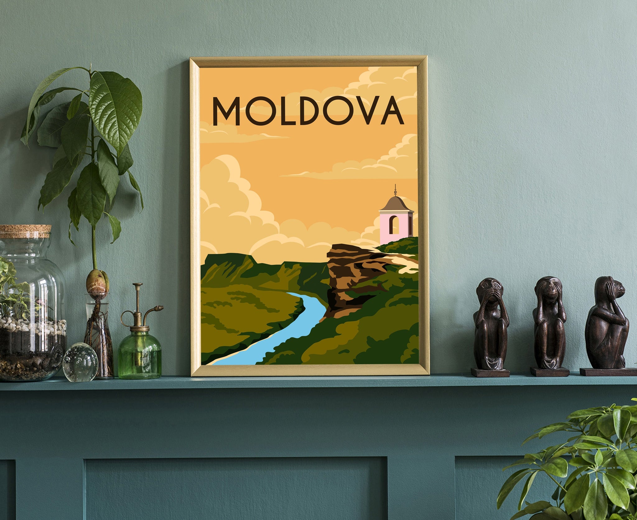 MOLDOVA travel poster, Moldova cityscape and landmark poster wall art, Housewarming gift, Office wall decoration, Moldova retro poster print