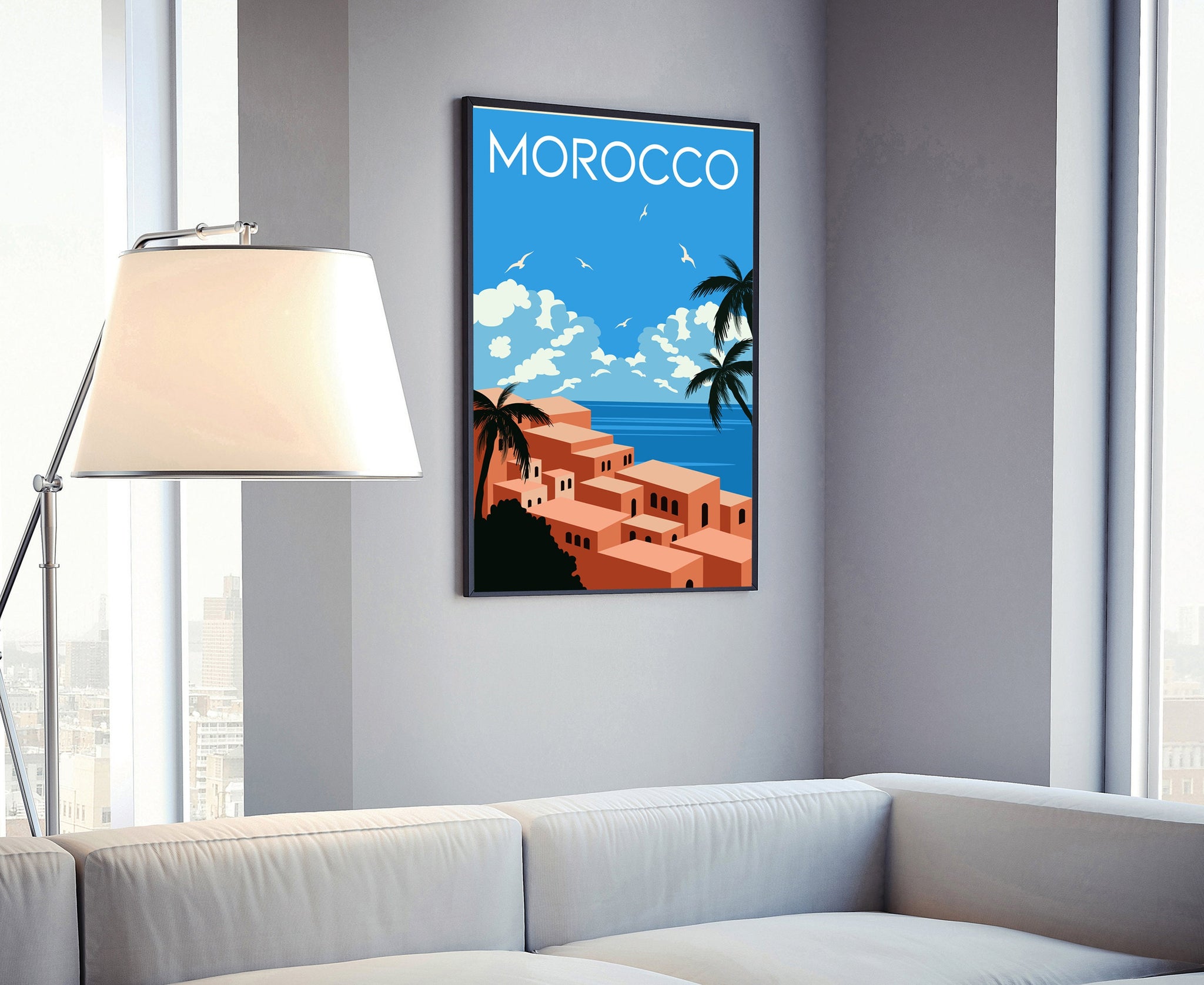 MOROCCO travel poster, Morocco cityscape and landmark poster wall art, Home wall art poster print, Office wall decoration, Vintage posters