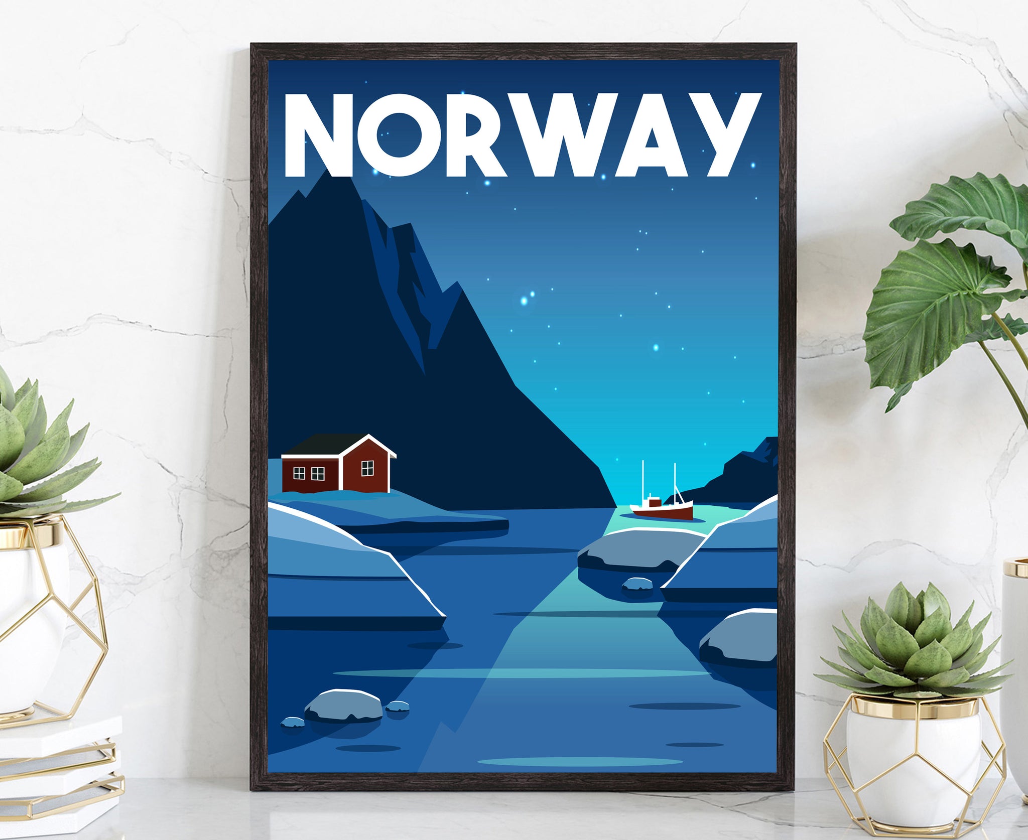 NORWAY TRAVEL POSTER, Norway Cityscape and Landmark Poster Wall Art, Home Wall Art, Office Wall Decor