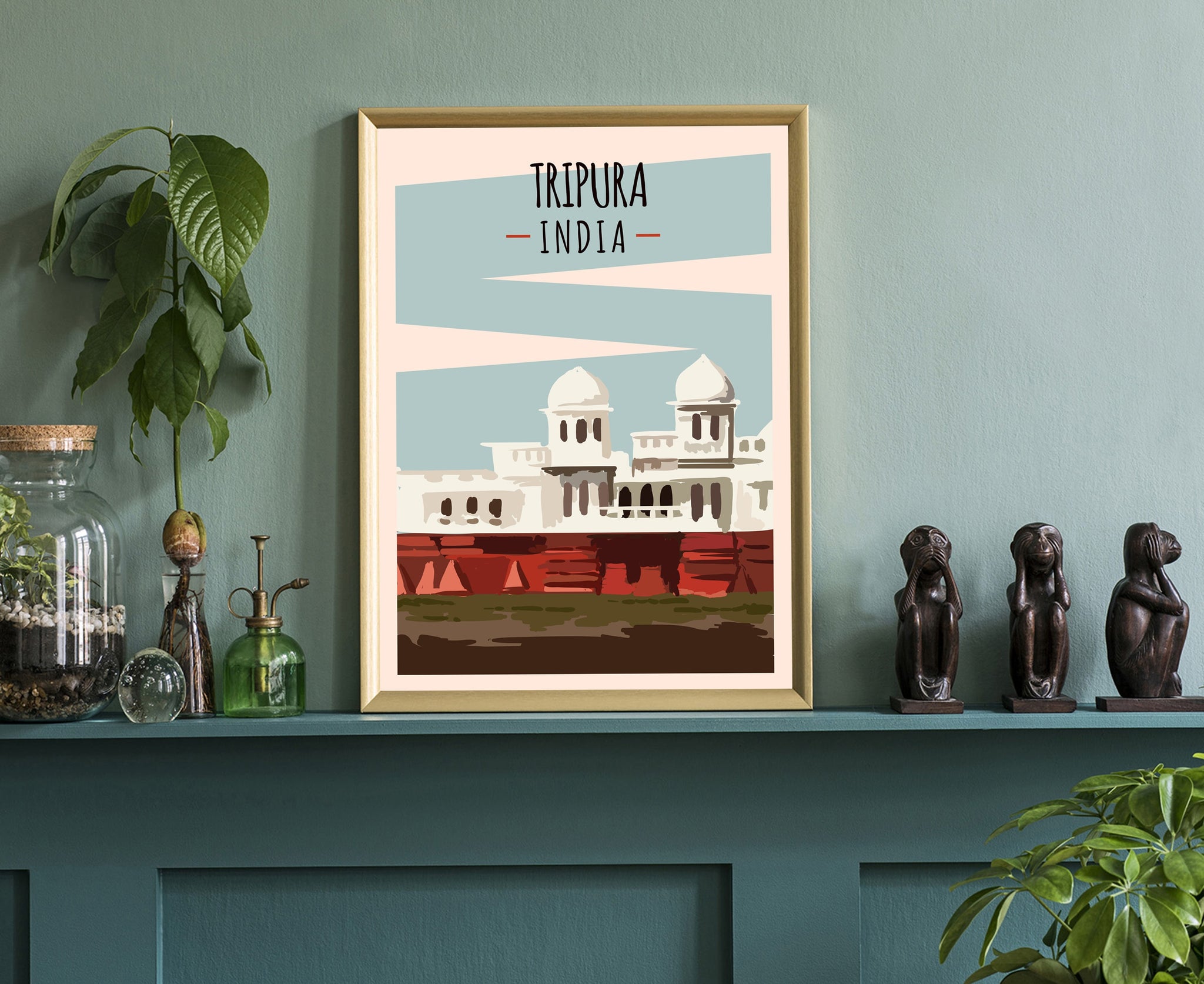 INDIA TRIPURA travel poster, Tripura cityscape poster print, India Tripura landmark poster wall art, Home wall art, Office wall decorations