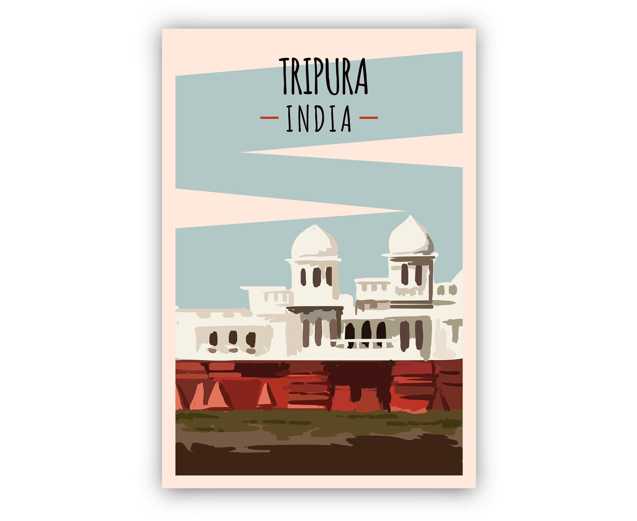 INDIA TRIPURA travel poster, Tripura cityscape poster print, India Tripura landmark poster wall art, Home wall art, Office wall decorations
