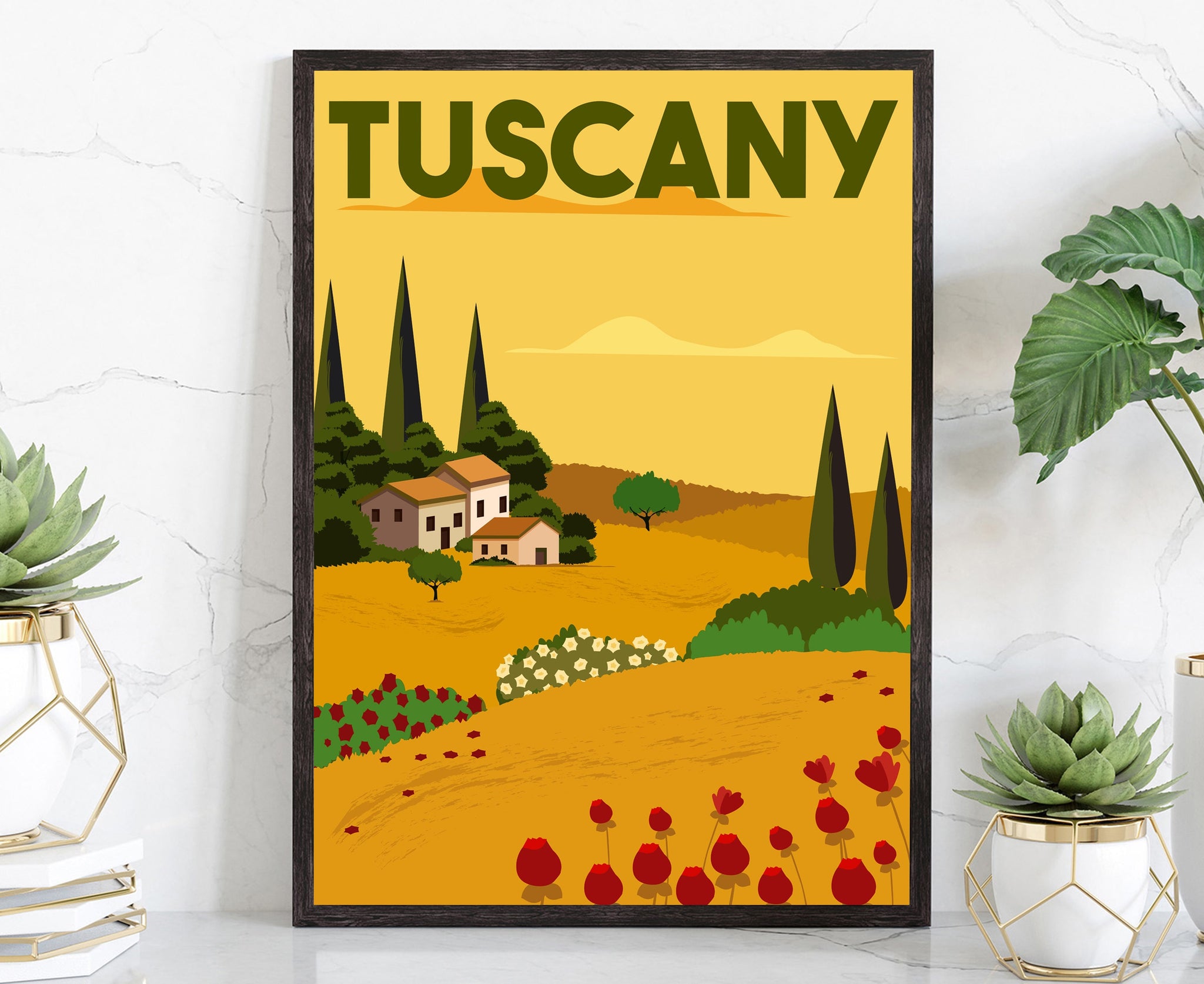 TUSCANY travel poster, Tuscany cityscape and landmark poster wall art, Home wall art prints, Office wall decoration, Italy Tuscany  posters