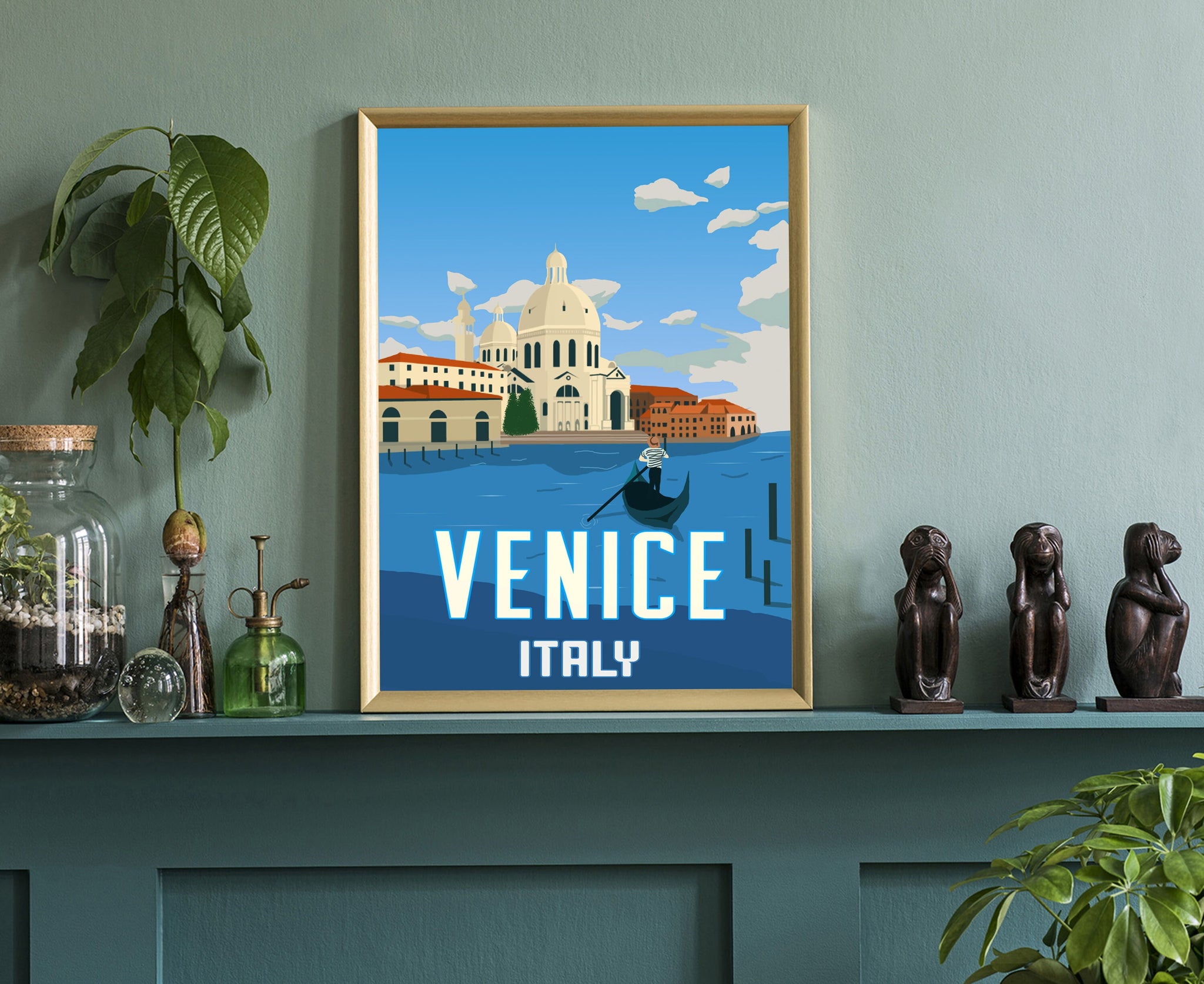 VENICE TRAVEL POSTER, Venice cityscape and landmark poster wall art, Home wall art, Office wall decoration, Italy Venice poster print