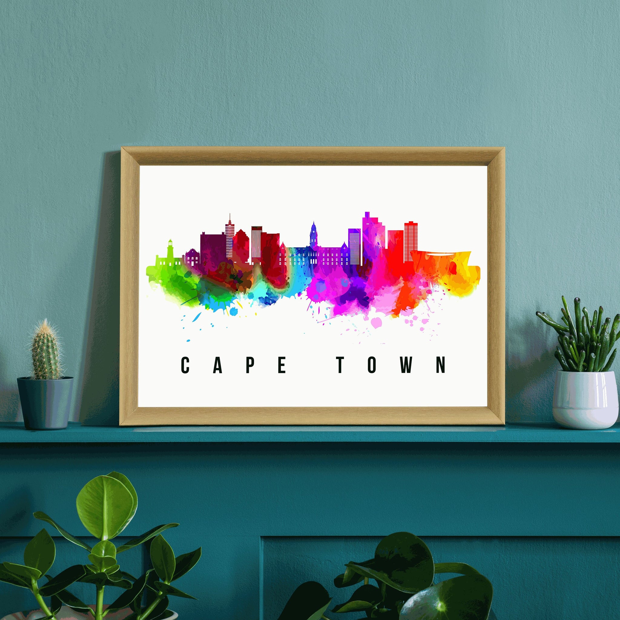 CAPETOWN - SOUTH AFRICA Poster,  Skyline Poster Cityscape and Landmark Print, Capetown Illustration Home Wall Art, Office Wall Decor