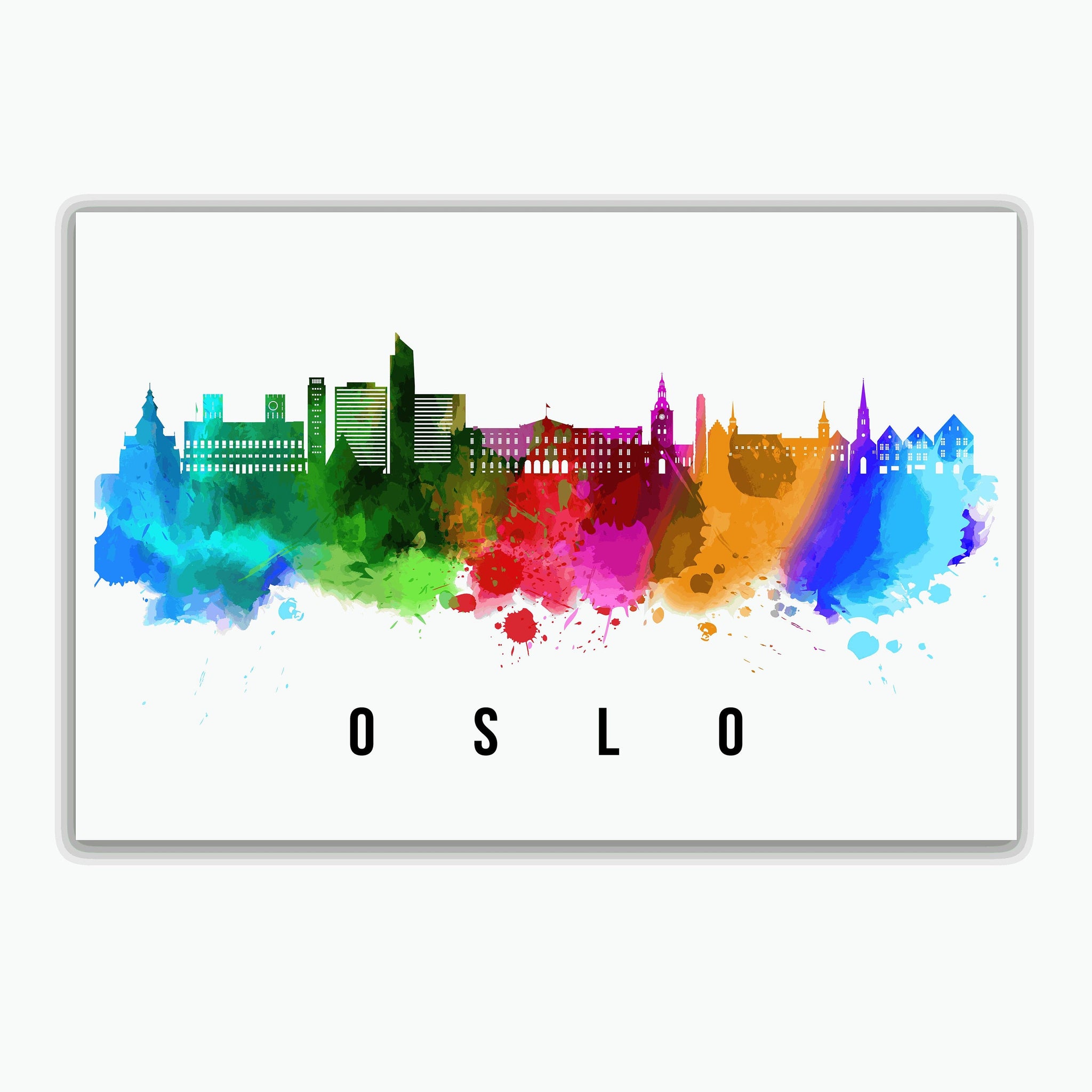 OSLO - NORWAY Poster, Skyline Poster Cityscape and Landmark Oslo City Illustration Home Wall Art, Office Decor
