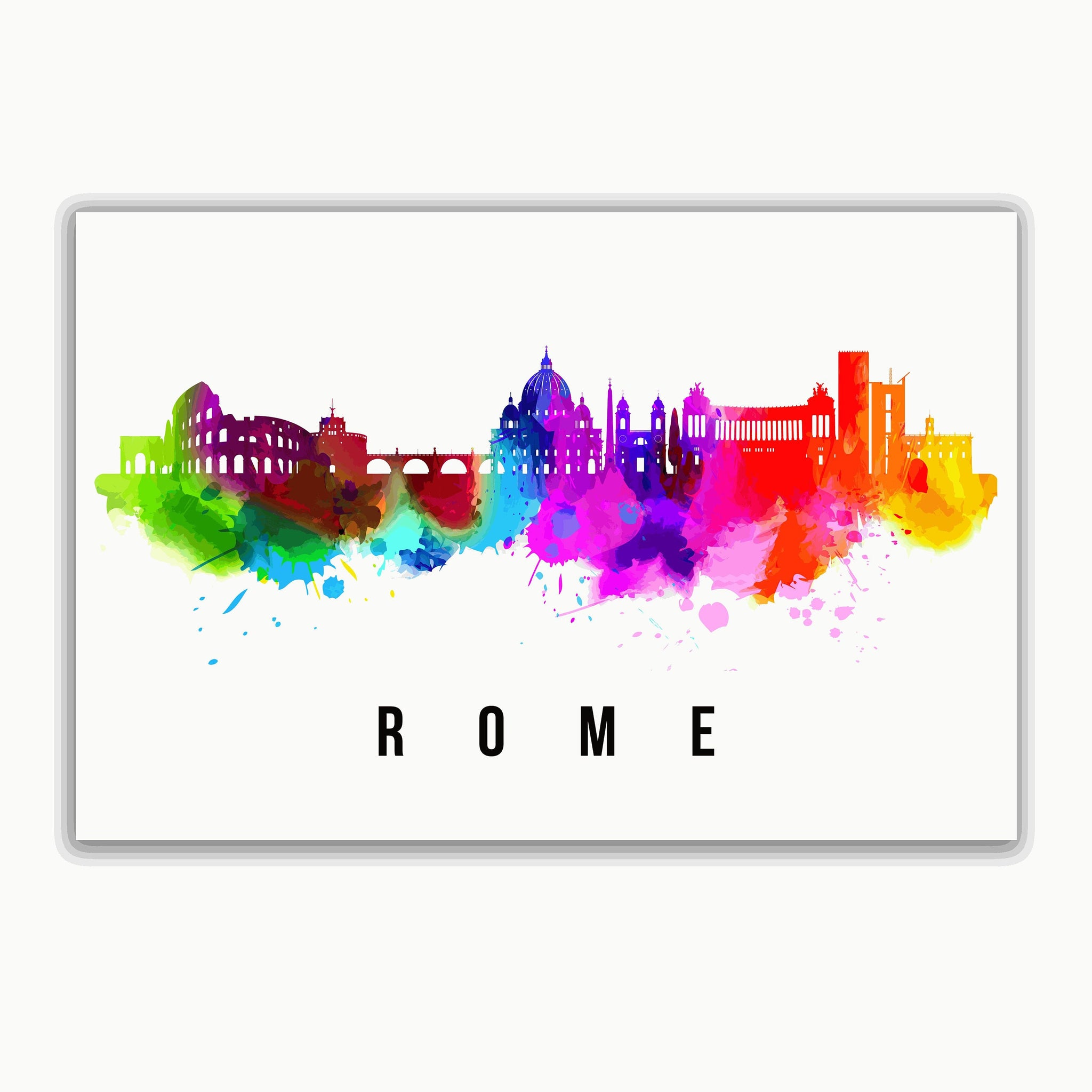 ROME - ITALY Poster, Skyline Poster Cityscape and Landmark Rome City Illustration Home Wall Art, Office Decor
