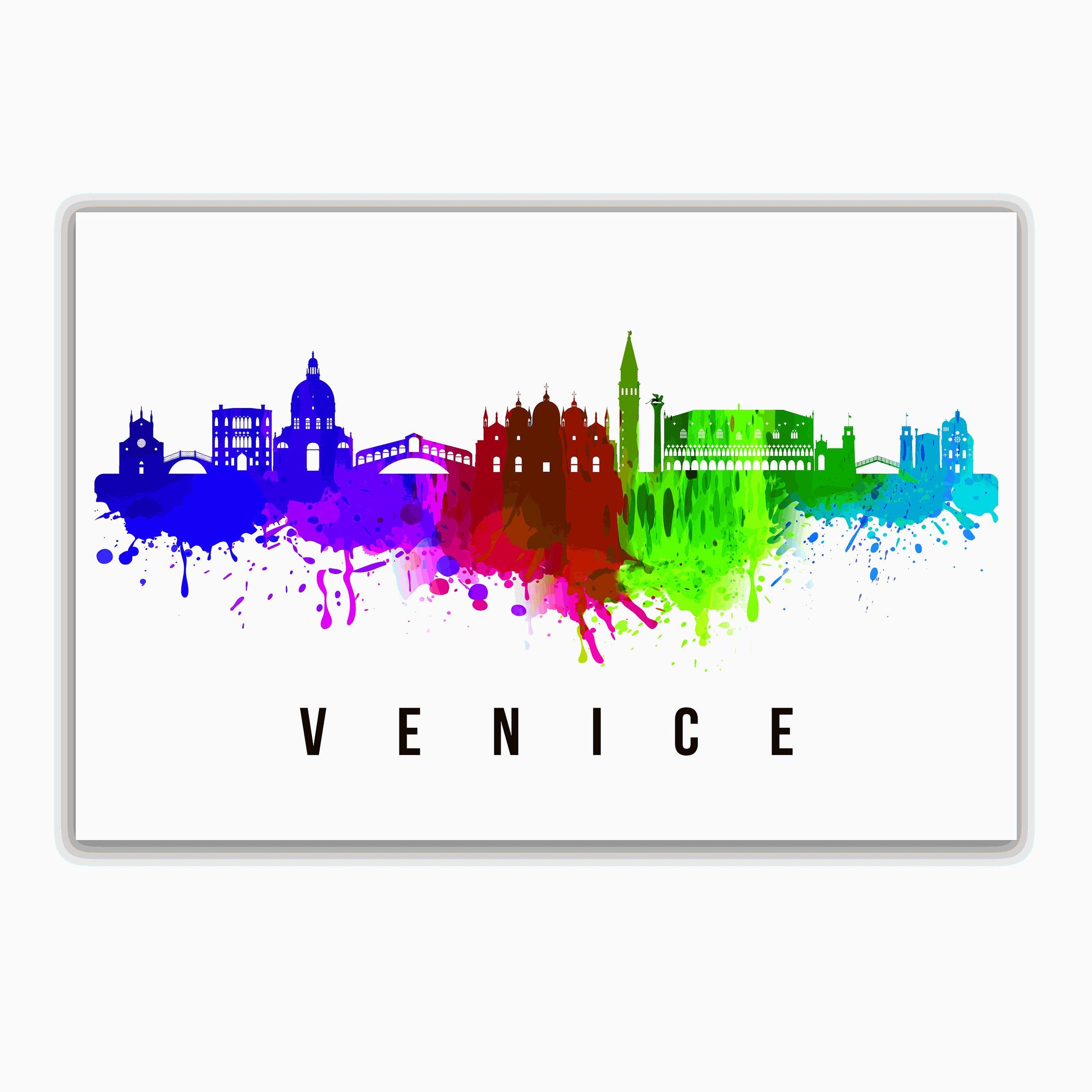 VENICE - ITALY Poster, Skyline Poster Cityscape and Landmark Venice City Illustration Home Wall Art, Office Decor