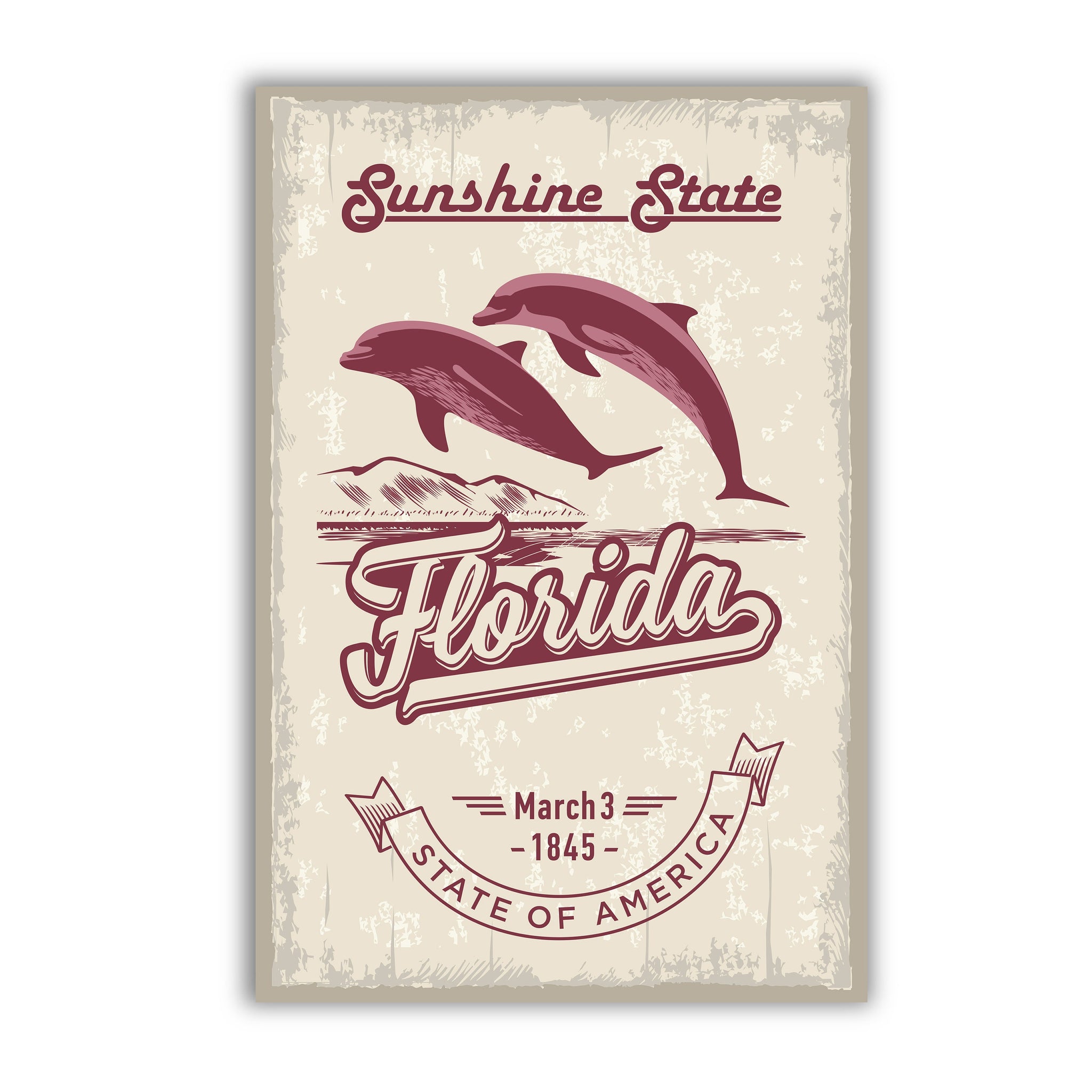 Florida State Symbol Poster, Florida State Poster Print, Florida State Emblem Poster, Retro Travel State Poster, Home and Office Wall Art