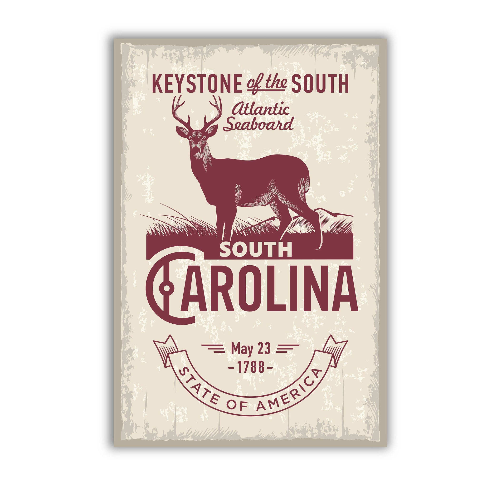 South Carolina State Symbol Poster, State Poster Print, Oregon State Emblem Poster, Retro Travel State Poster, Home and Office Wall Art