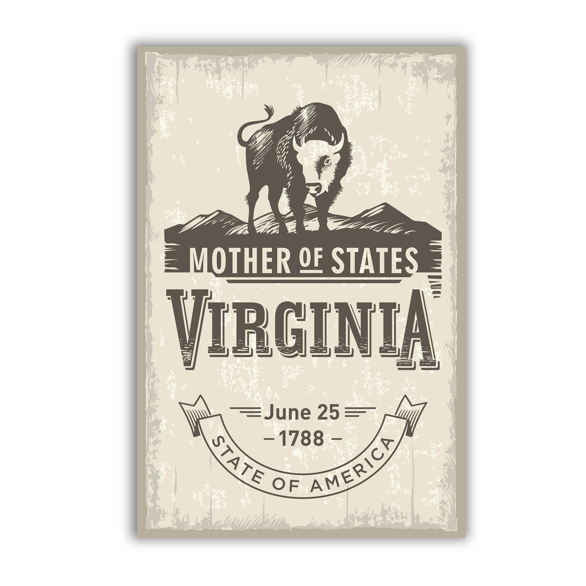 Virginia State Symbol Poster, Virginia Poster Print, Virginia State Emblem Poster, Retro Travel State Poster, Home and Office Wall Art