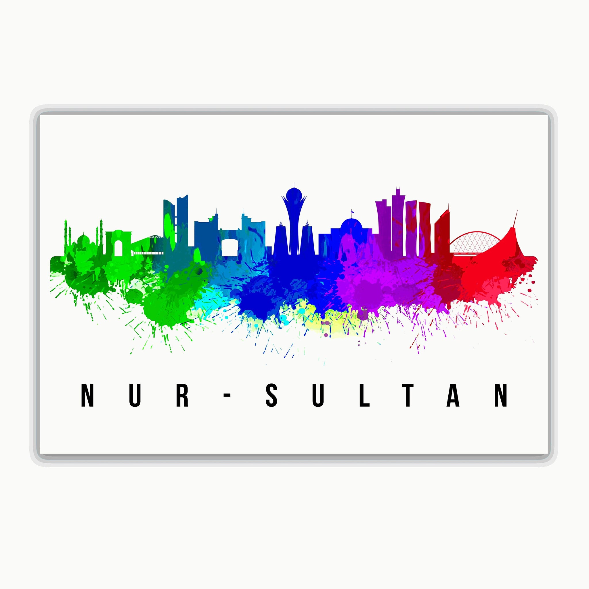 NUR SULTAN - KAZAKHSTAN Poster,  Skyline Poster Cityscape and Landmark Print, Nur Sultan Illustration Home Wall Art, Office Decor
