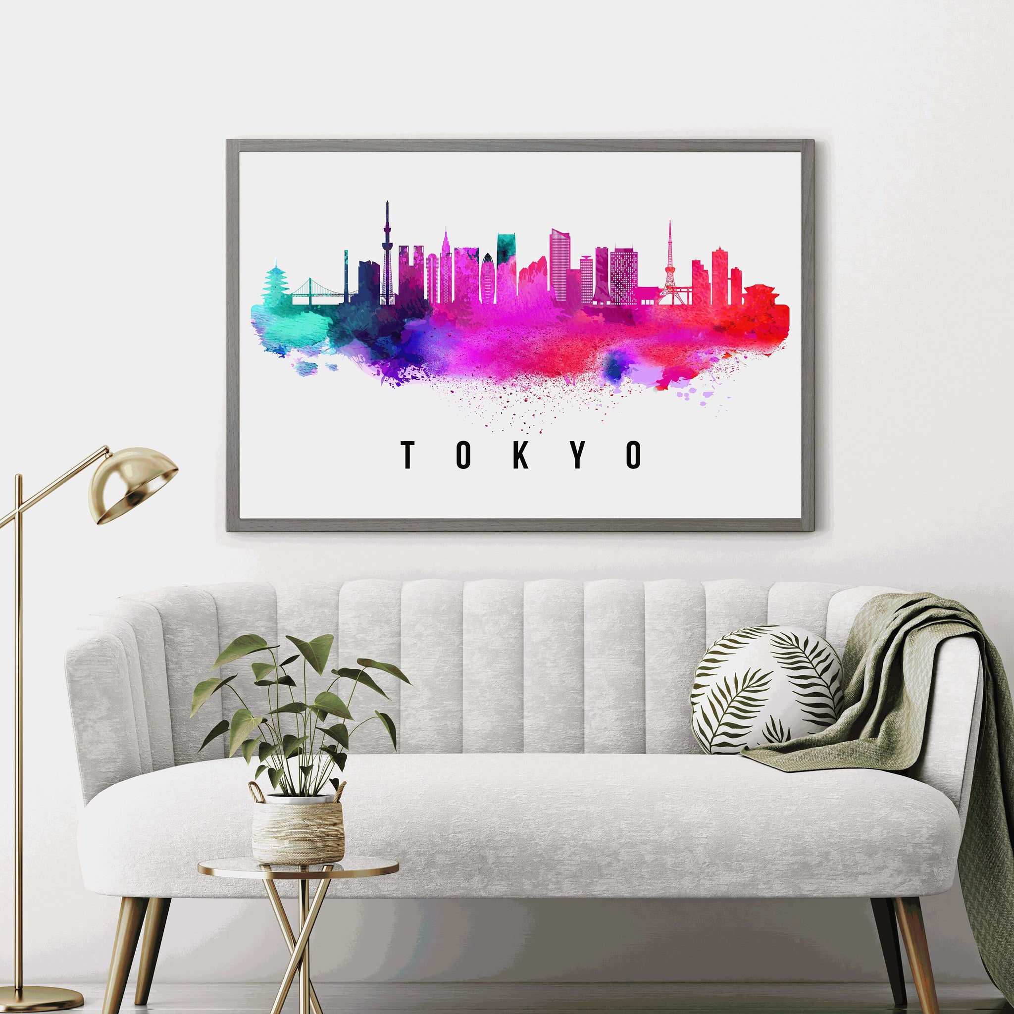 TOKYO - JAPAN Poster,  Skyline Poster Cityscape and Landmark Tokyo Illustration Home Wall Art, Office Decor