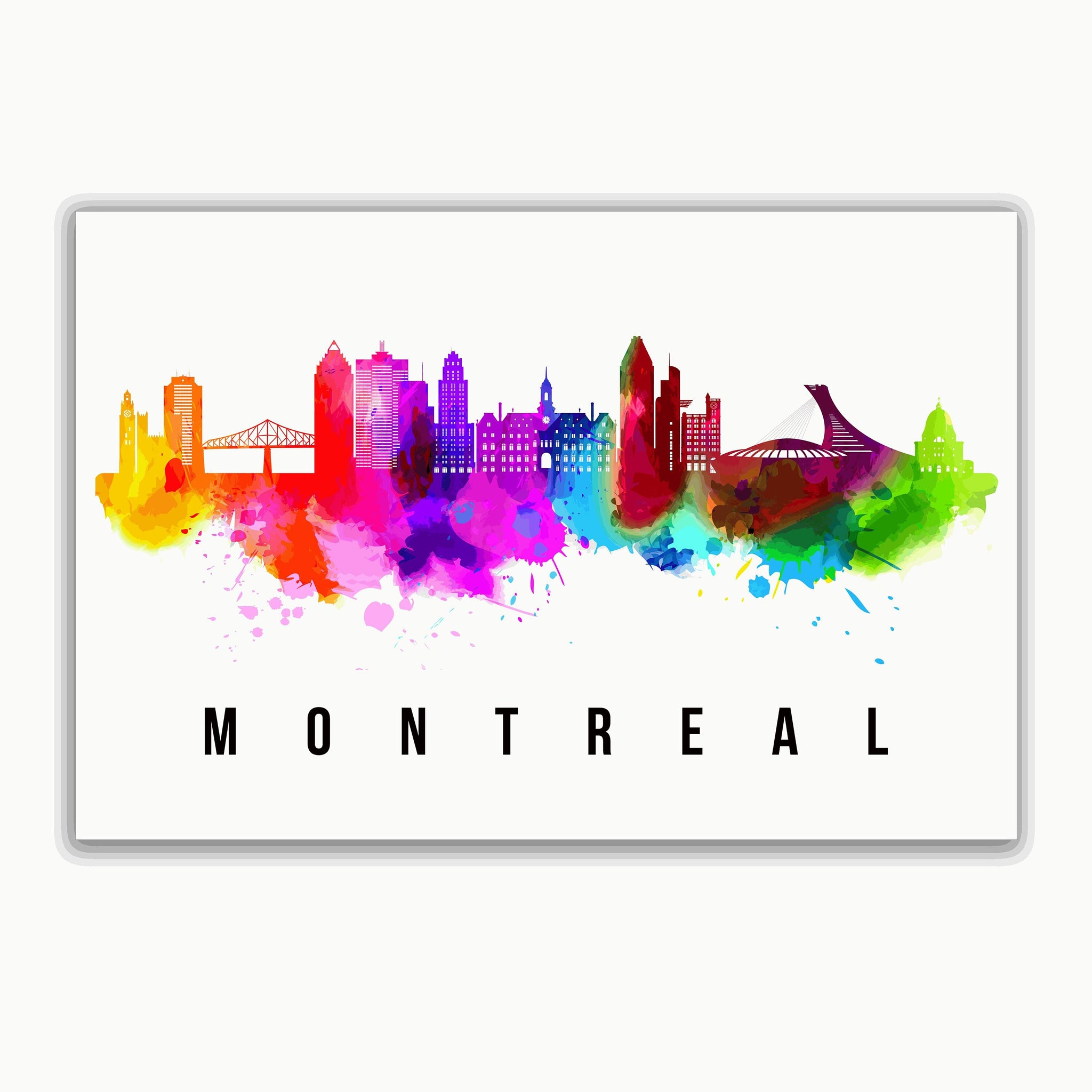 MONTREAL - CANADA Poster,  Skyline Poster Cityscape and Landmark Montreal Illustration Home Wall Art, Office Decor
