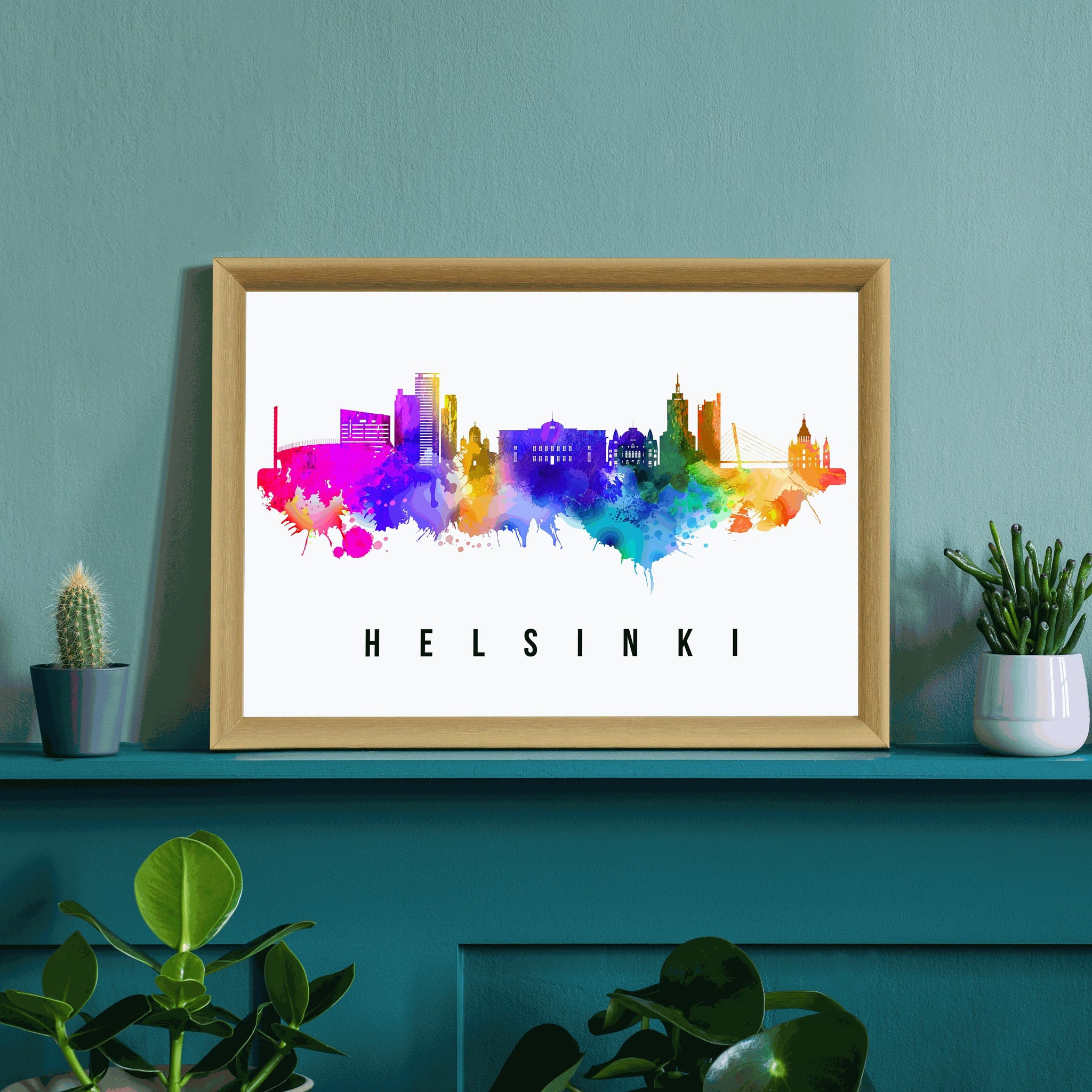 HELSINKI - FILAND Poster, Skyline Poster Cityscape and Landmark Helsinki City Illustration Home Wall Art, Office Decor