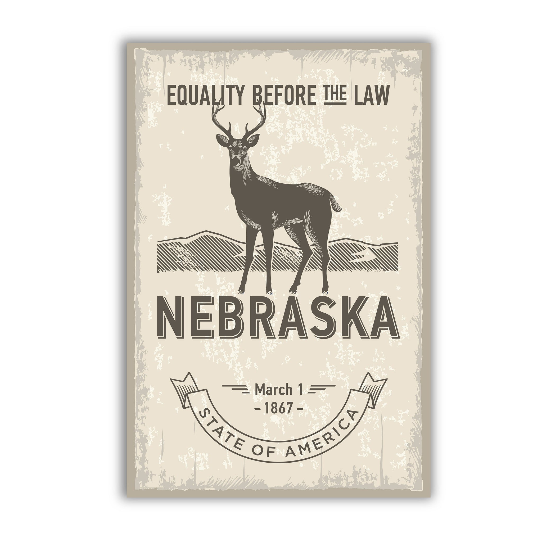 Nebraska State Symbol Poster, Nebraska State Poster Print, Nebraska State Emblem Poster, Retro Travel State Poster, Home and Office Wall Art