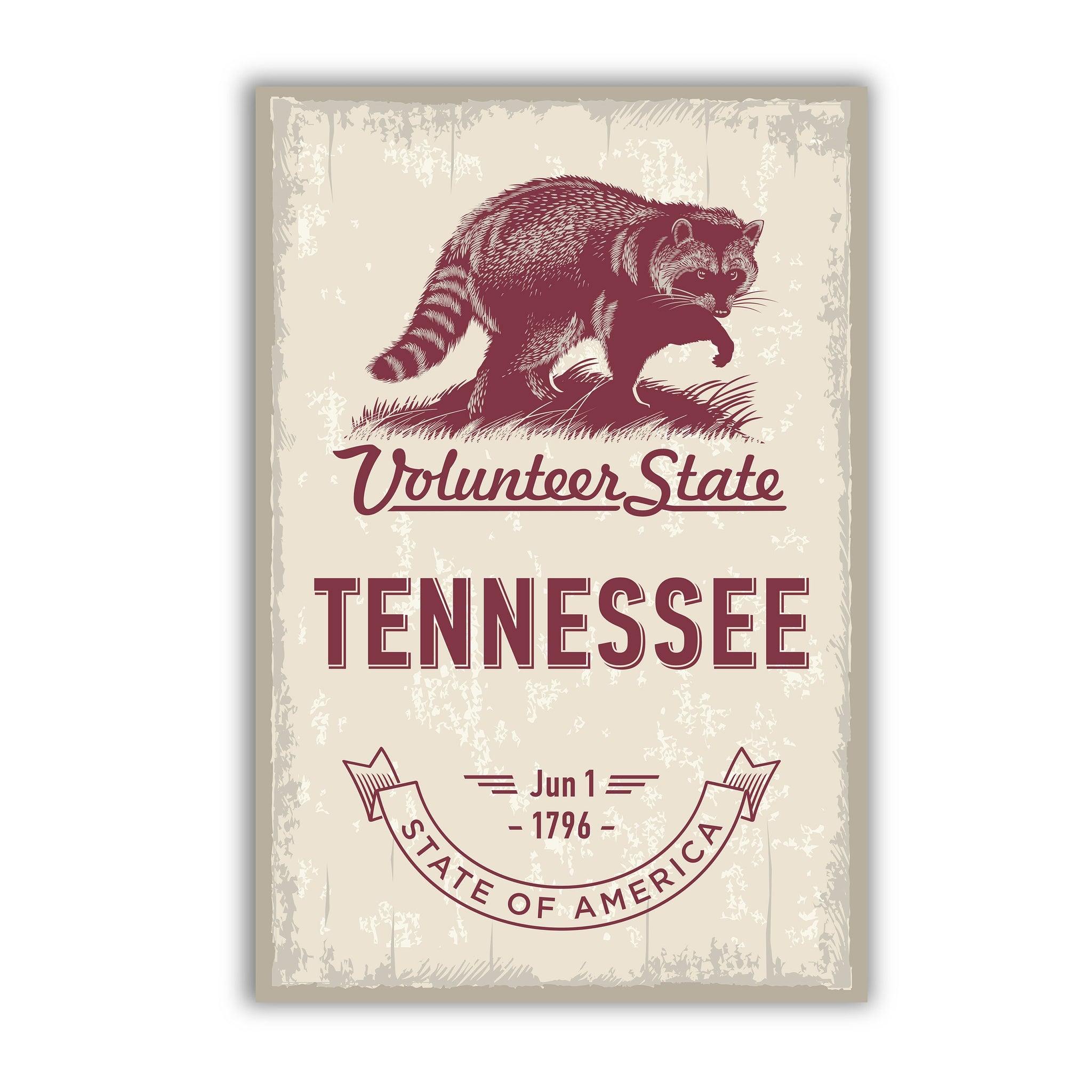 Tennessee State Symbol Poster, South Tennessee Poster Print, State Emblem Poster, Retro Travel State Poster, Home and Office Wall Art