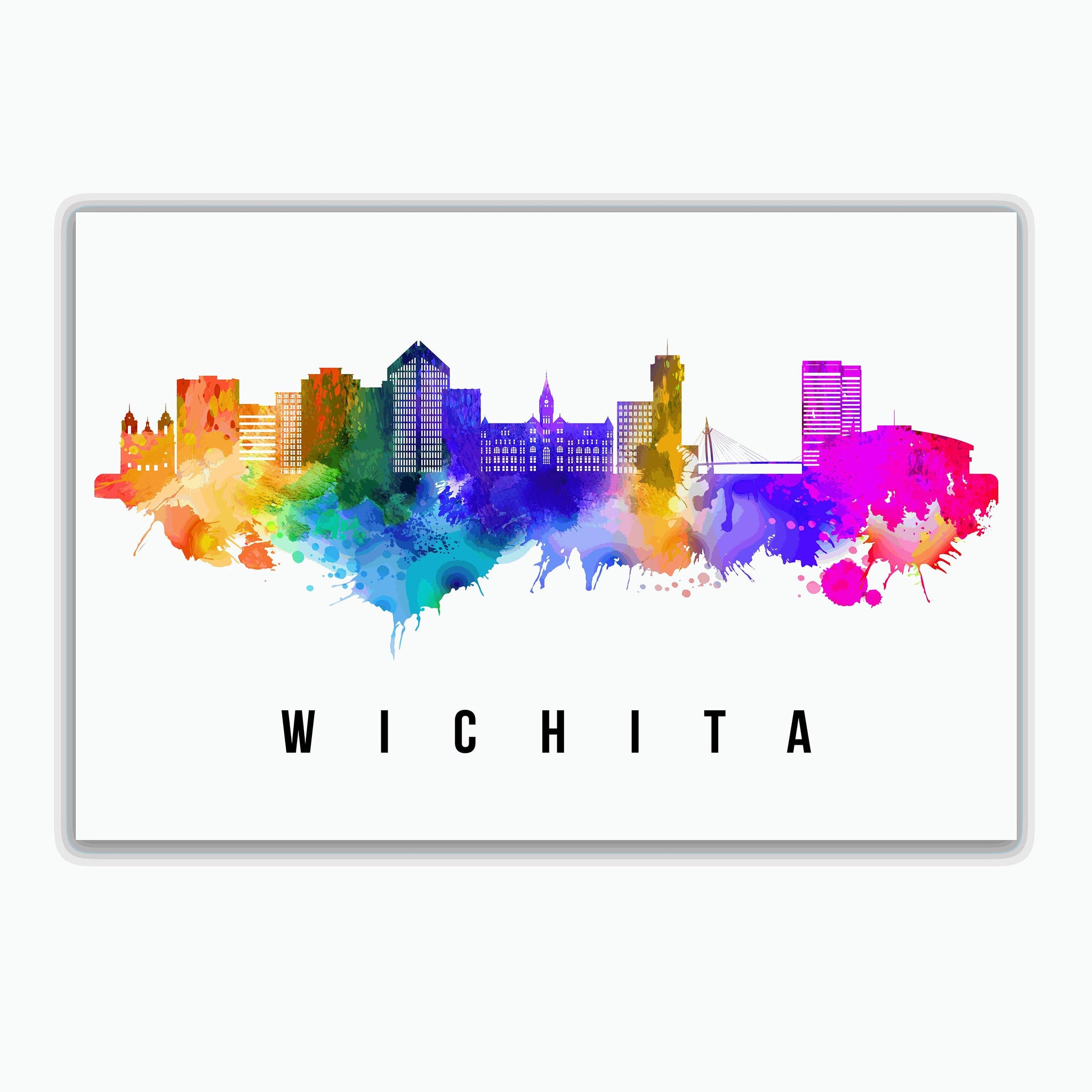 Wichita Skyline Kansas state poster, Kansas Cityscape poster print, Wichita Kansas poster, Kansas state landmark poster print, Home wall art