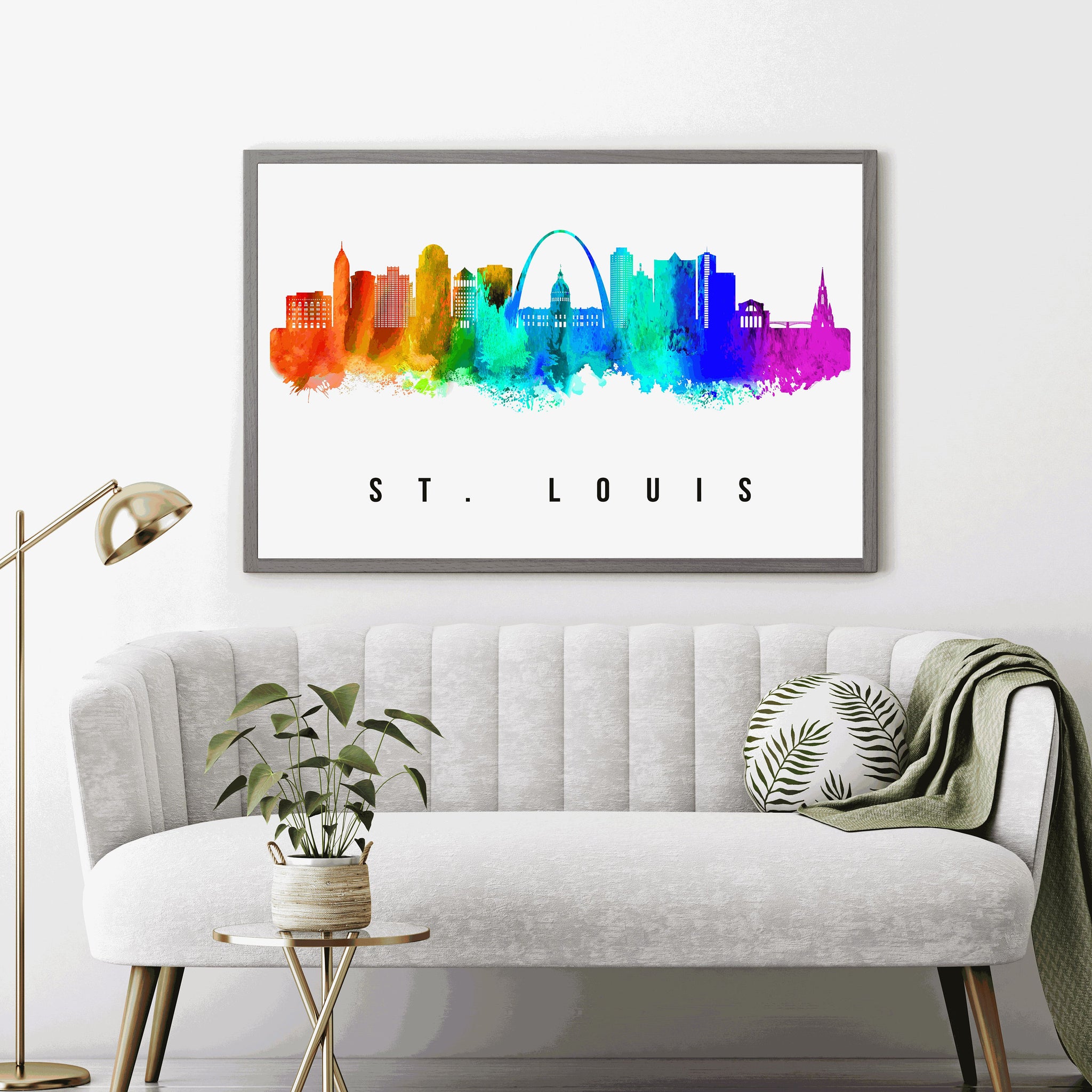 St.Louis - Missouri Skyline Poster, St.Louis Cityscape Painting, St.Louis - Missouri Landmark and Cityscape Print, Home and Office Wall Art