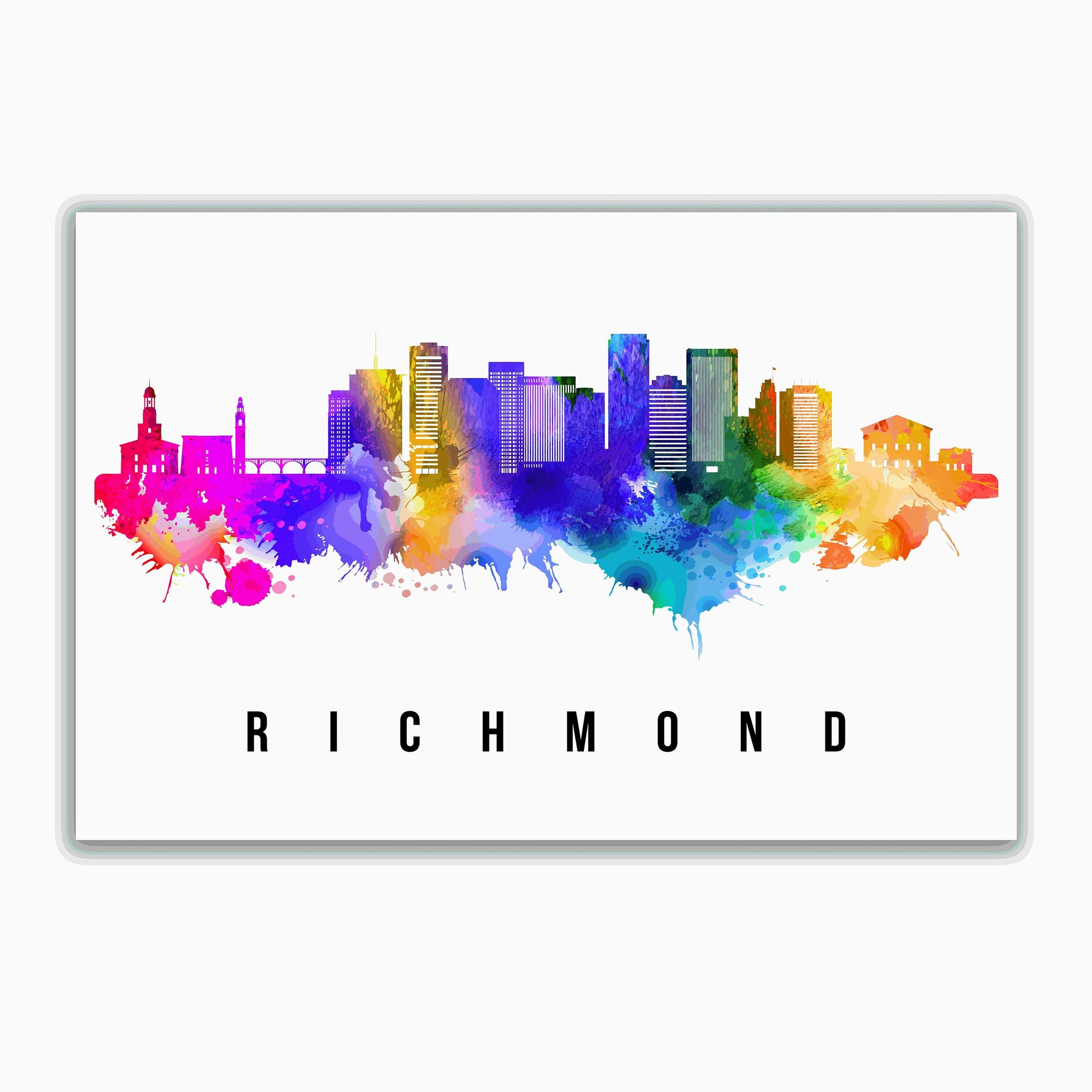 Richmond Skyline Virginia Poster, Virginia Cityscape Painting, Richmond Virginia Poster, Cityscape and Landmark Print, Office Wall Decor