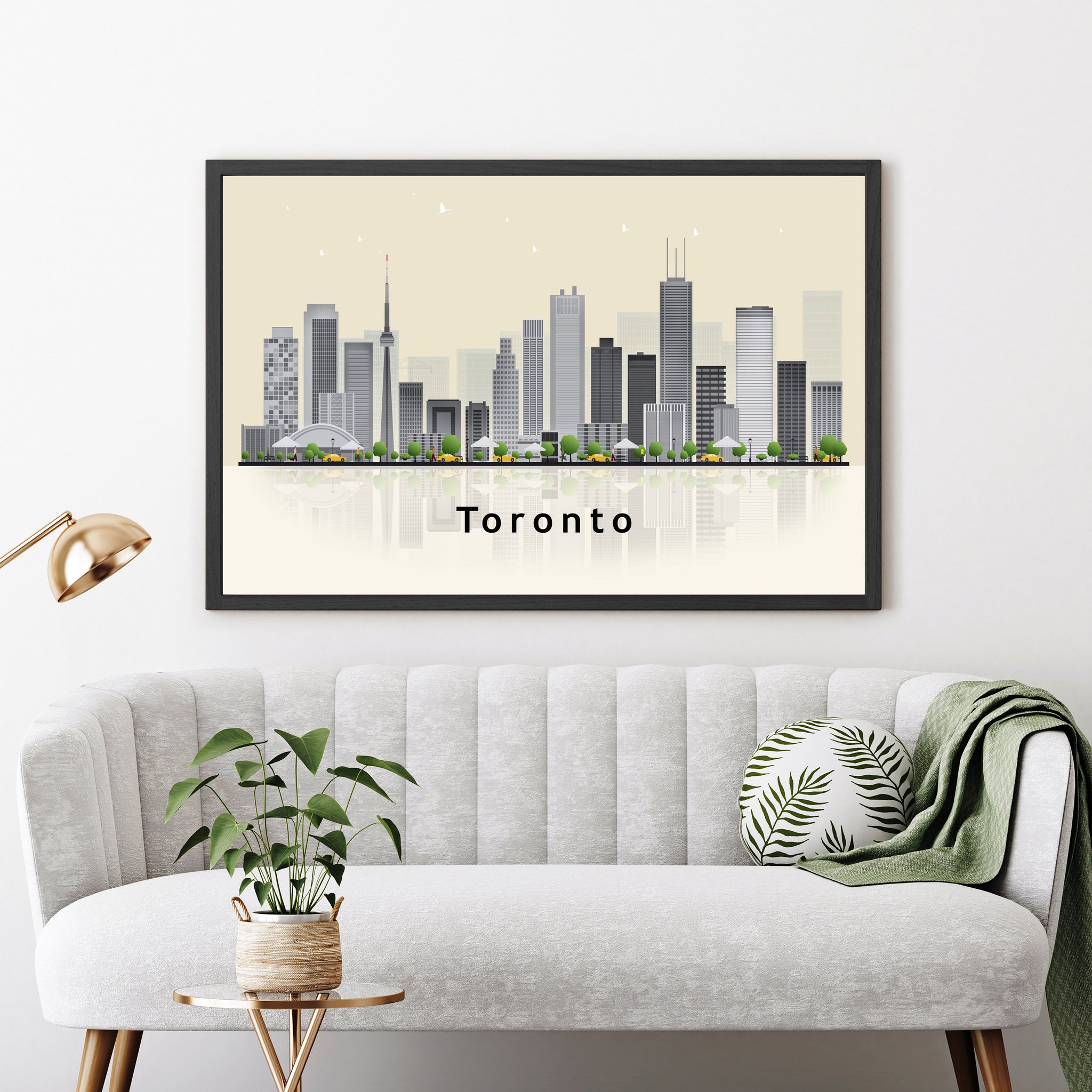 TORONTO Canada Illustration skyline poster, Modern skyline cityscape poster print, Toronto Canada landmark map poster, Home wall decoration