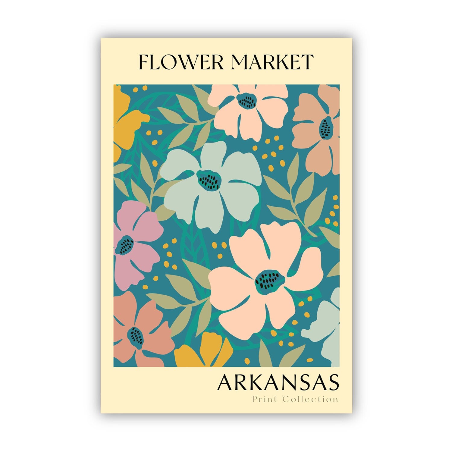 Arkansas State flower print, USA state poster, Arkansas flower market poster, Botanical poster, Natural poster artwork, Boho floral wall art