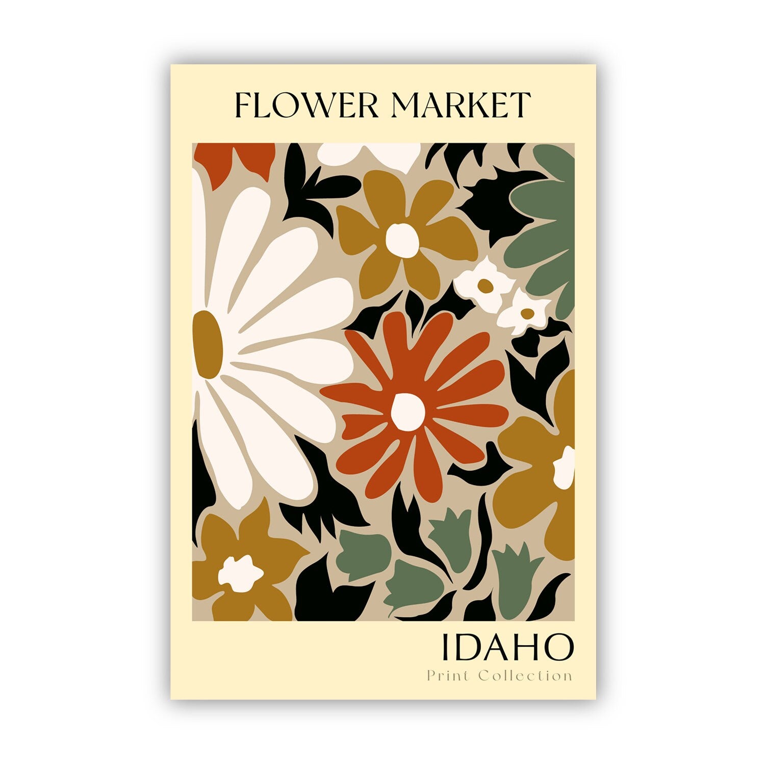 Idaho State flower print, USA states poster, Idaho flower market poster, Botanical posters, Nature poster artwork, Boho floral wall art