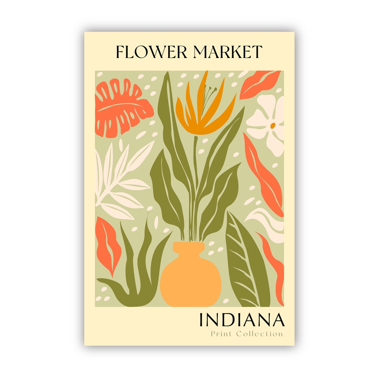 Indiana State flower print, USA states poster, Indiana flower market poster, Botanical posters, Nature poster artwork, Boho floral wall art
