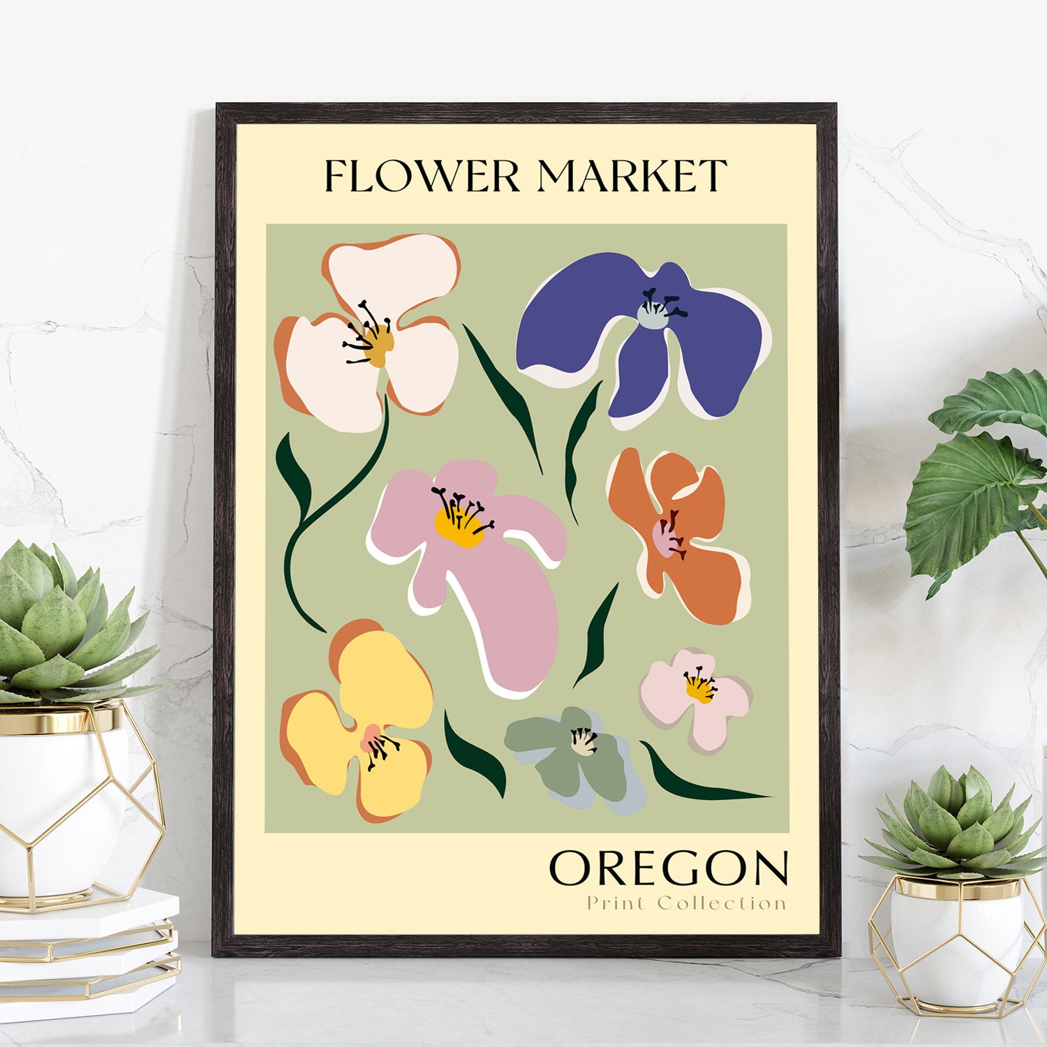Oregon State flower print, USA states poster, Oregon flower market poster, Botanical posters, Nature poster artwork, Boho floral wall art