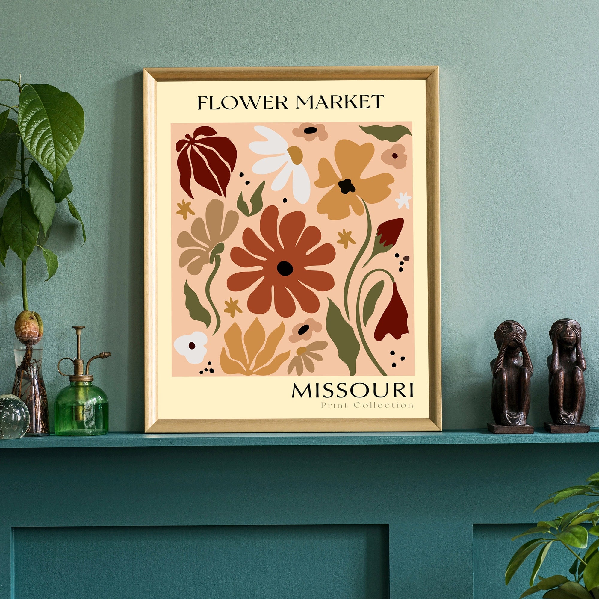 Missouri State flower print, USA states poster, Missouri flower market poster, Botanical poster, Nature poster artwork, Boho floral wall art